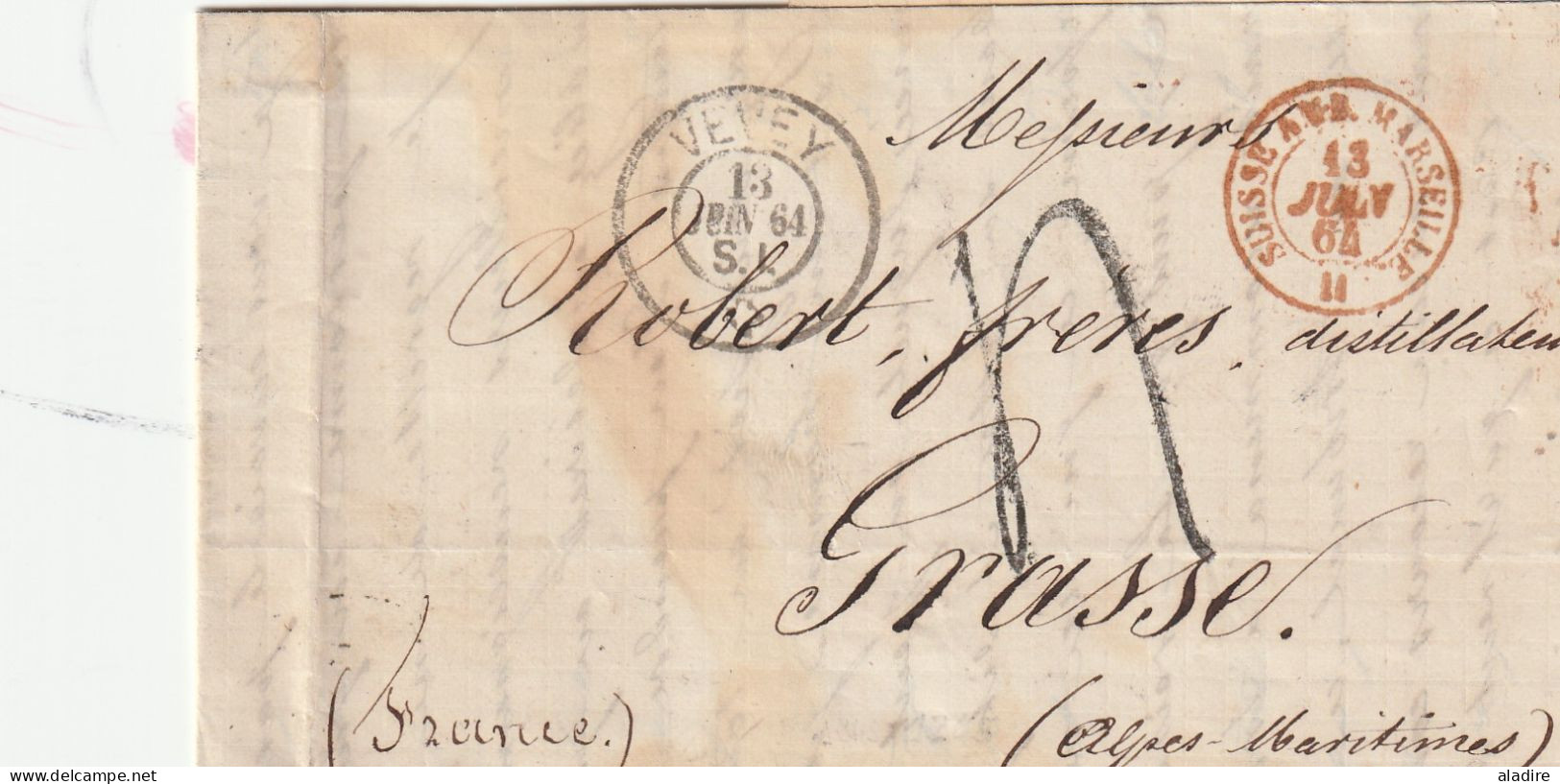 19e siècle - 1811 / 1864 - petite collection de 15 lettres pliées de SUISSE - marcophilie - marques postales - 30 scans