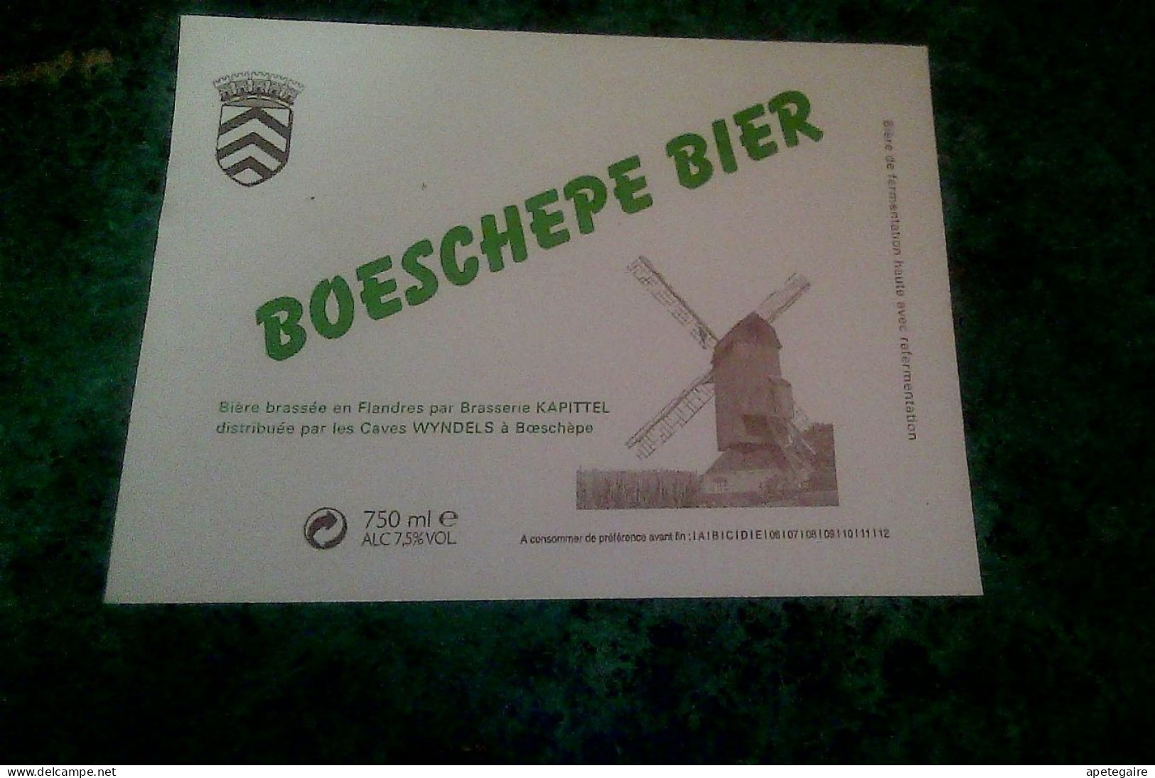 Boeschèpe  Ancienne étiquette De Bière Marque Boeschèpe Bier  Jamais Collée Brasserie Kapitell - Birra