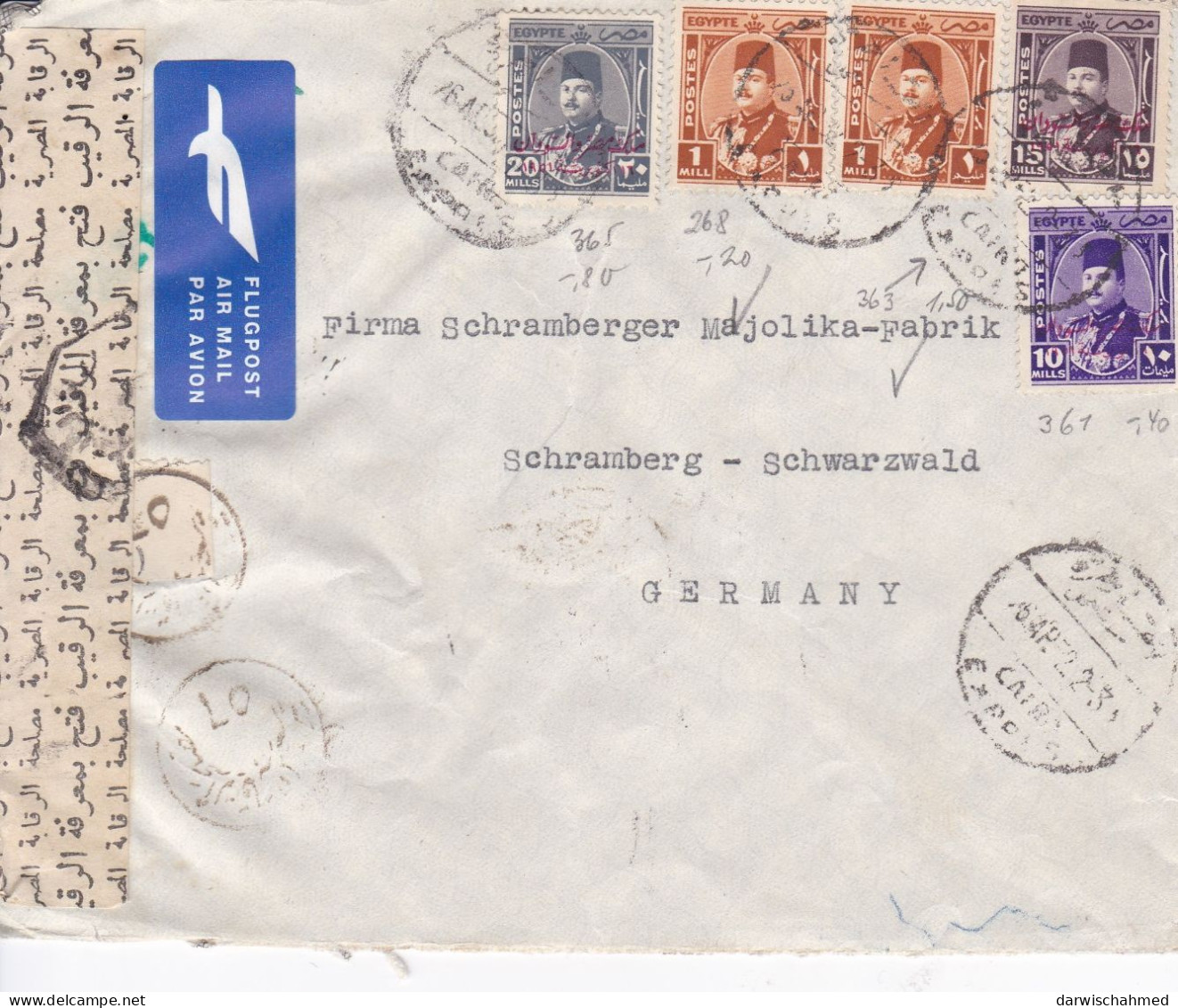 ÄGYPTEN - EGYPT - EGYPTIAN - EGITTO - ÄGYPTOLOGIE  - FLUGPOST - LUFTPOST - AIR MAIL  BRIEFE - Poste Aérienne