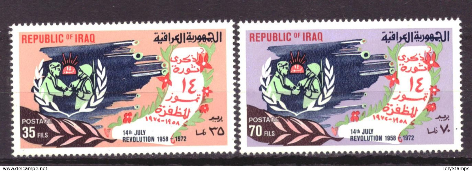 Irak / Iraq 739 & 740 MNH ** 14 July Revolution (1972) - Irak