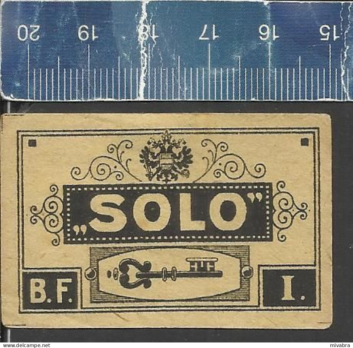SOLO  - B.F. I. ( KEY CLÉ SCHLÜSSEL SLEUTEL ) - OLD VINTAGE CZECHOSLOVAKIAN MATCHBOX LABEL - Matchbox Labels