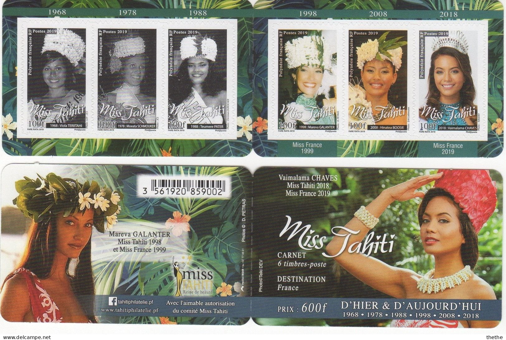 POLYNESIE - Miss Tahiti à Travers Les âges (Série III) - Blokken & Velletjes