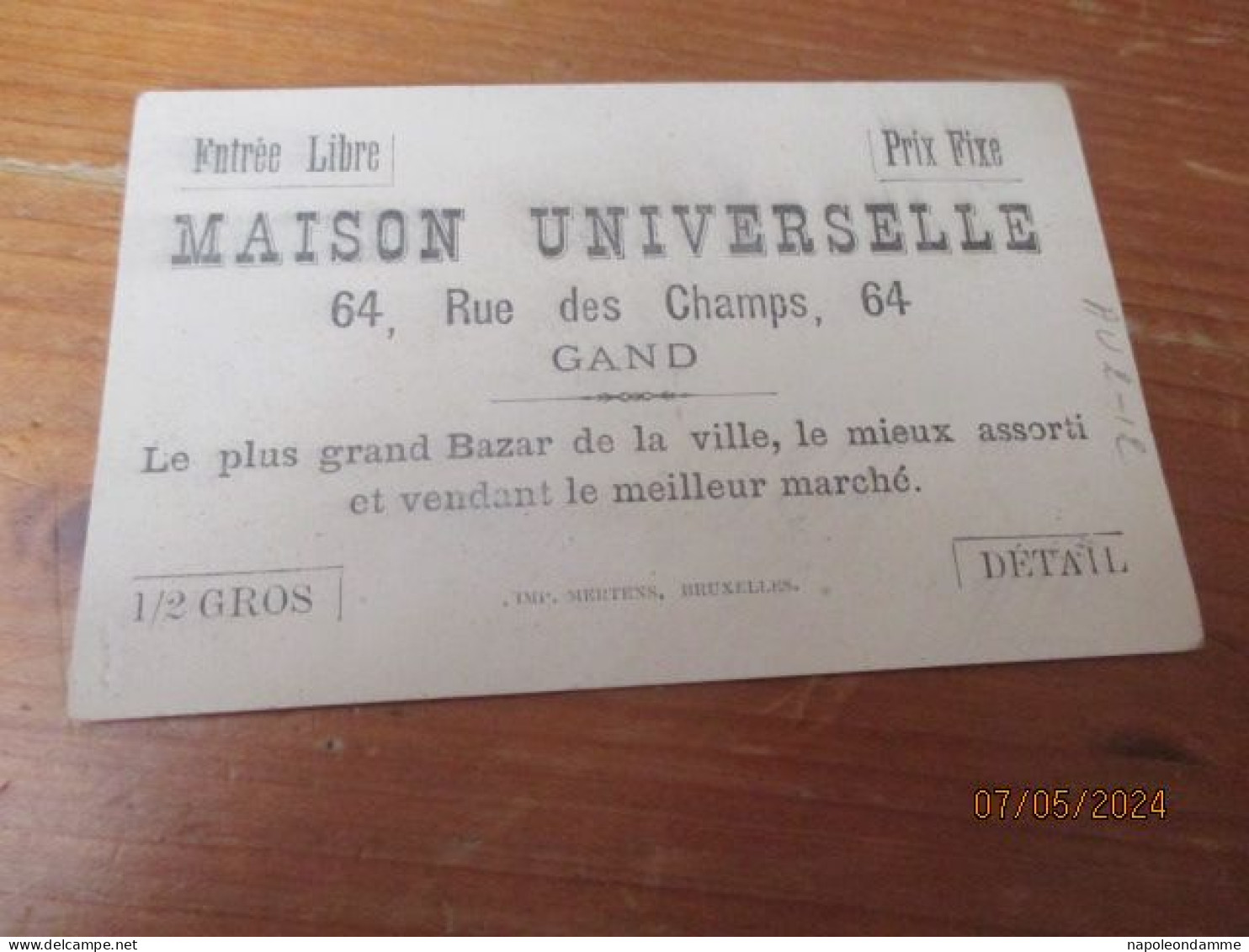 Chromo, Maison Universelle, Rue Des Champs 64, Gand - Altri & Non Classificati