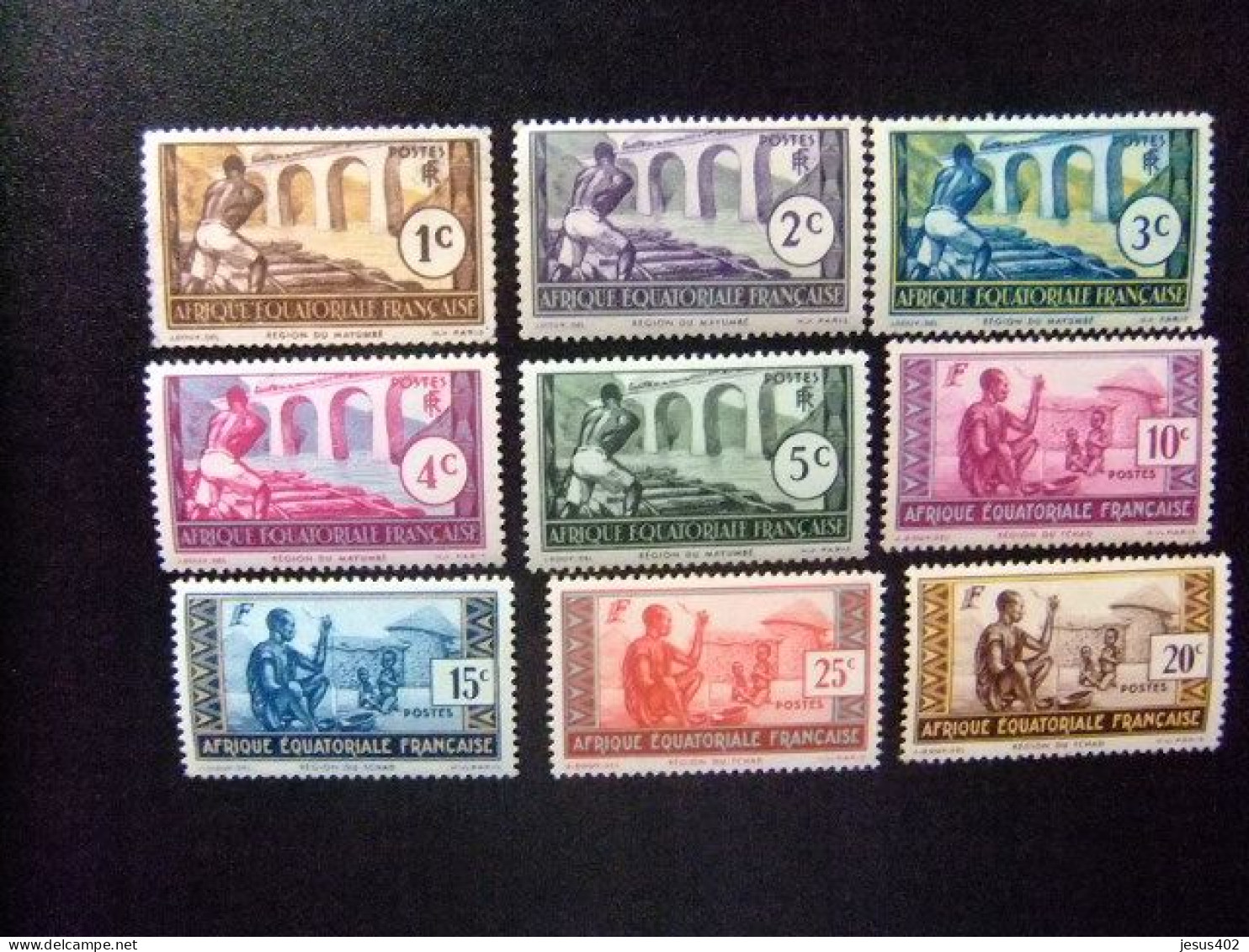 56 AFRICA EQUATORIAL FRANCESA  (A.E.F.) 1937 / VARIOS SELLOS De La SERIE / YVERT 33 Al  62 + 77 Ver Fotos - Nuevos