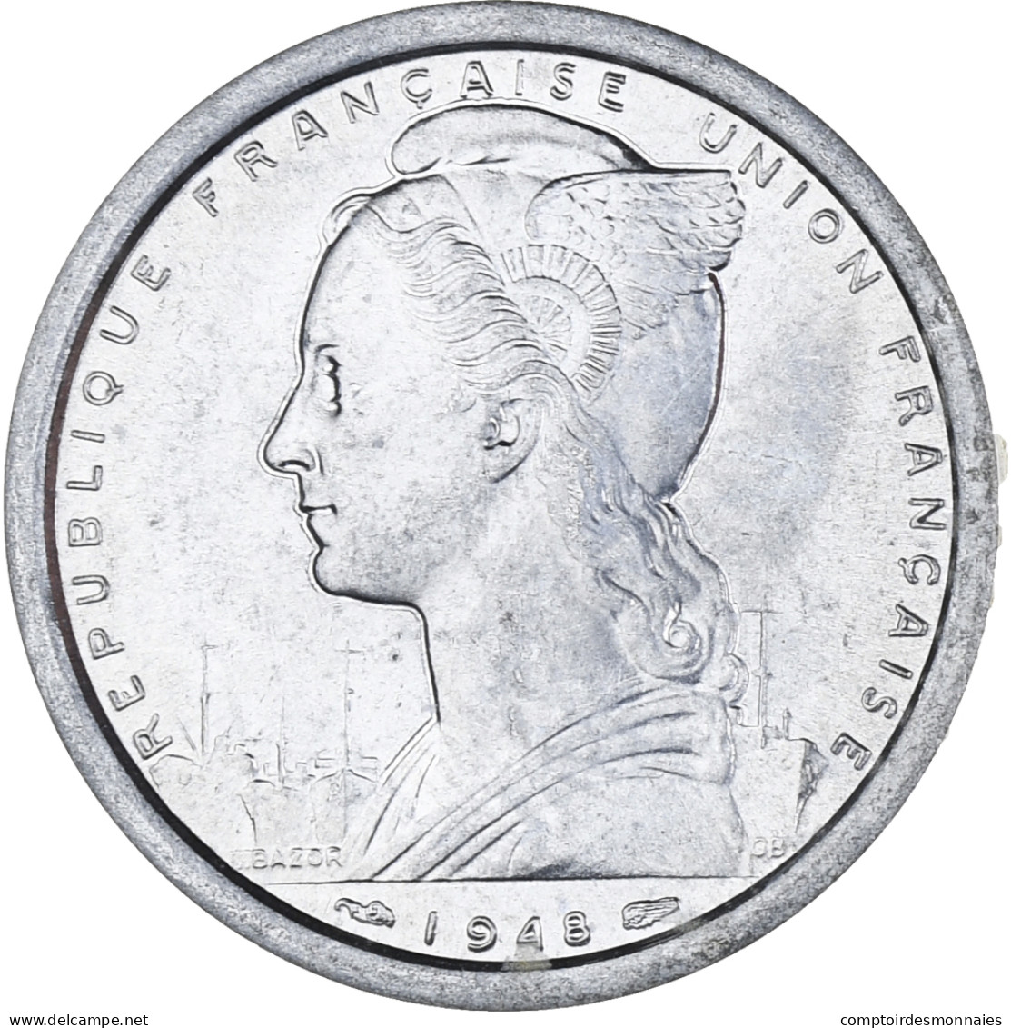 Monnaie, Saint-Pierre-et-Miquelon, 2 Francs, 1948, Paris, SUP, Aluminium, KM:2 - Other & Unclassified