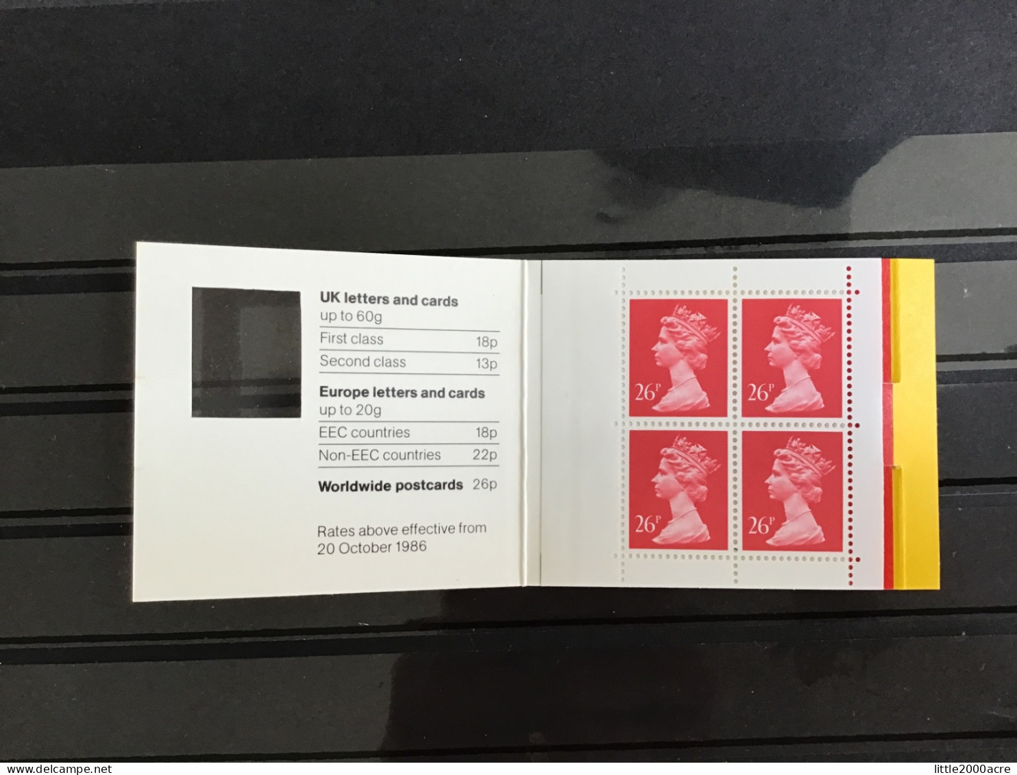 GB 1988 4 26p Stamps Barcode Booklet £1.04 Square Tab MNH SG GE1 I - Postzegelboekjes