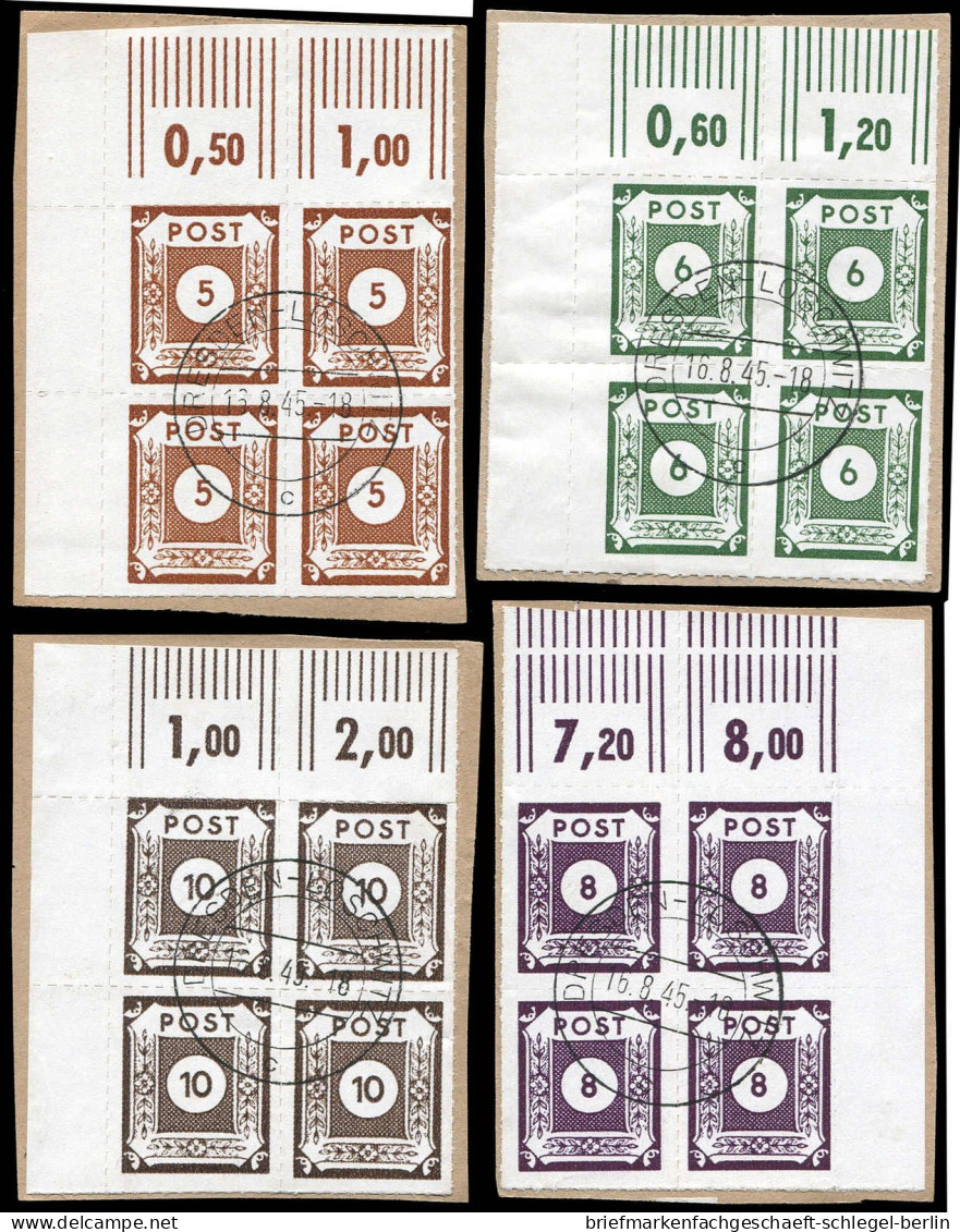 SBZ - Ostsachsen, 1945, 42-45G, 46Gb I, 47-50G (4), Briefstück - Andere & Zonder Classificatie