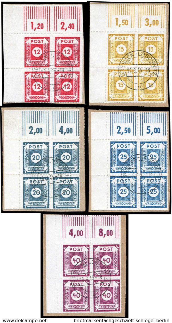 SBZ - Ostsachsen, 1945, 42-45G, 46Gb I, 47-50G (4), Briefstück - Sonstige & Ohne Zuordnung