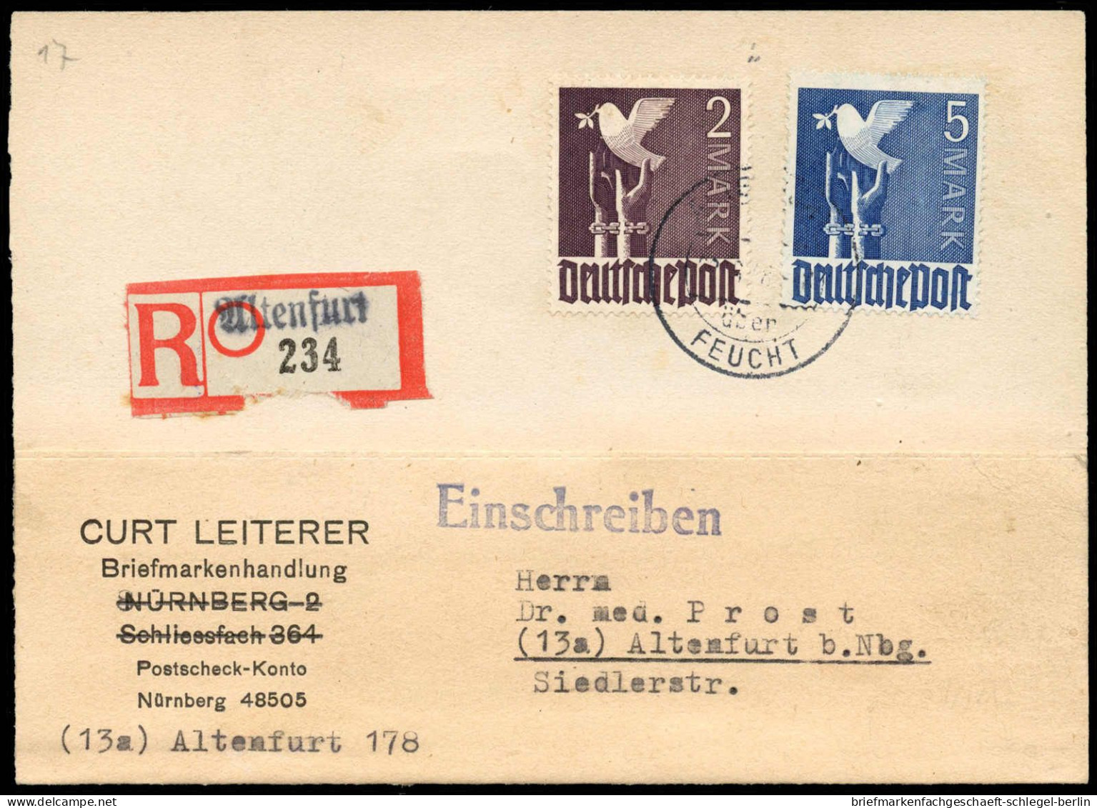 Gemeinschaftsausgaben, 1948, 960 Zf, 962 Zf, Brief - Altri & Non Classificati