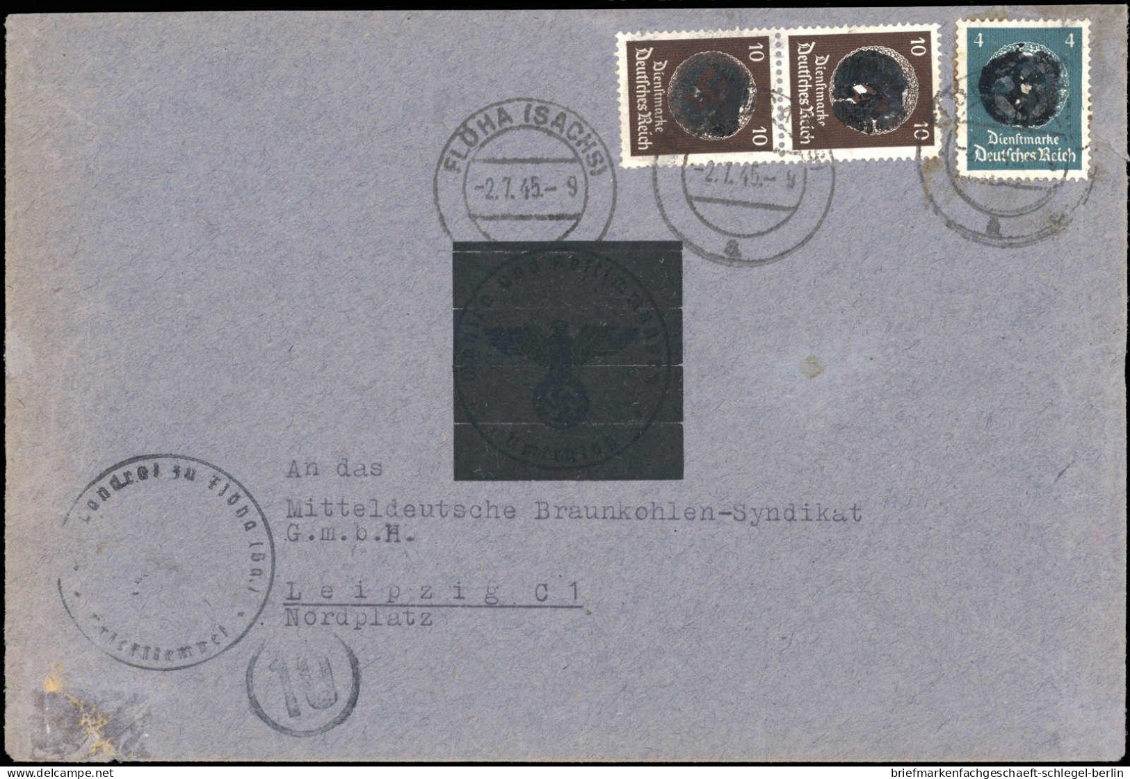 Sächsische Schwärzungen, 1945, AP 167 I + 171 I (2), Brief - Autres & Non Classés