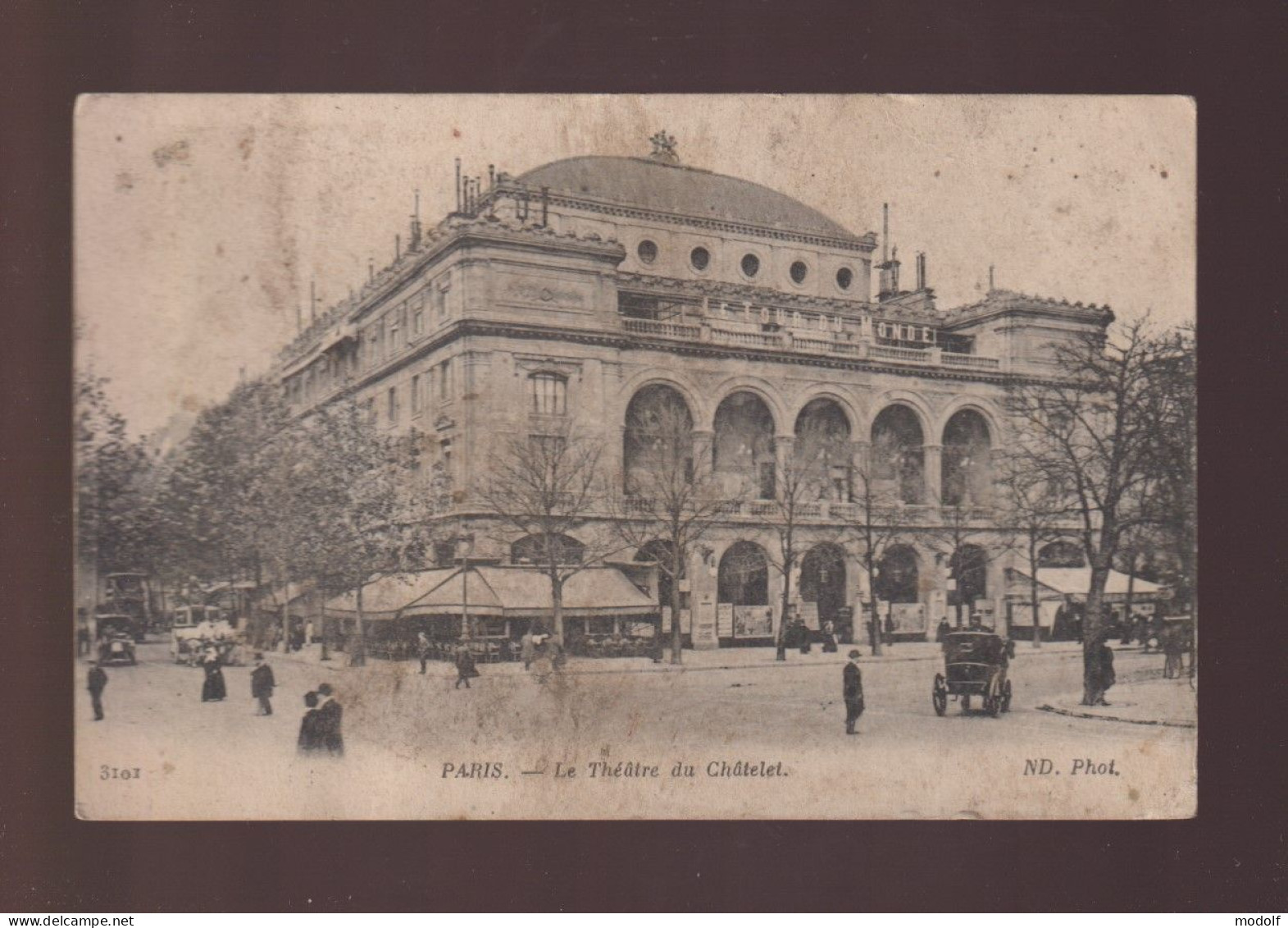 CPA - 75 - Paris - Le Théâtre Du Châtelet - Animée - Circulée En 1911 (état Moyen) - Sonstige Sehenswürdigkeiten