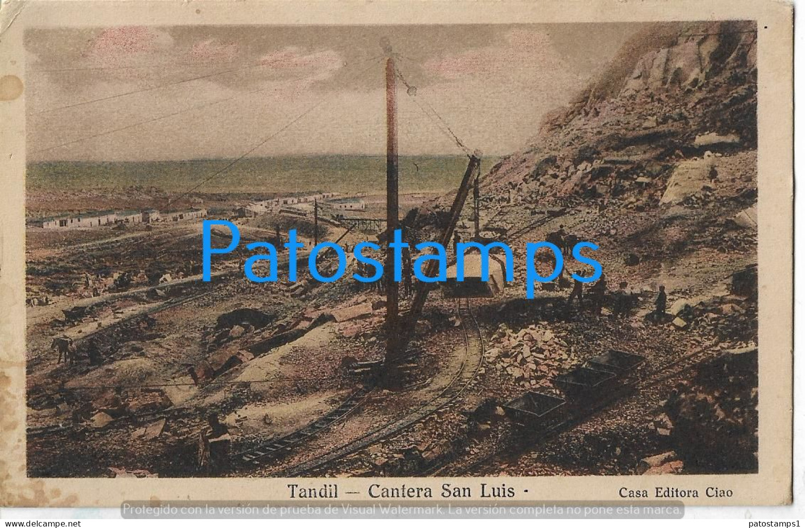 228346 ARGENTINA BUENOS AIRES TANDIL CANTERA SAN LUIS & RAILROAD SPOTTED POSTAL POSTCARD - Argentine
