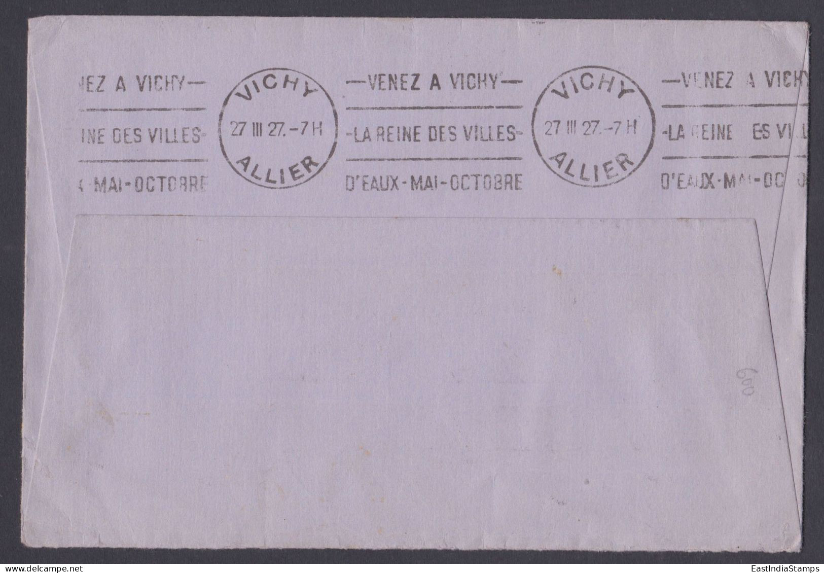 Sri Lanka Ceylon 1927? Used Cover To France, King George V Stamps, Visit Vichy Tourism Postmark - Sri Lanka (Ceylan) (1948-...)