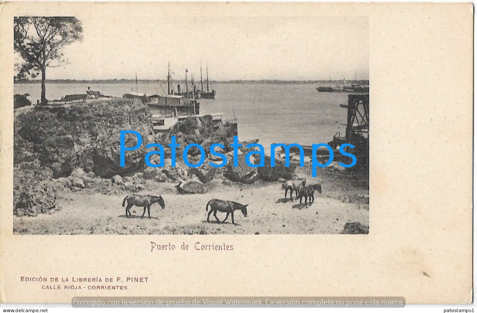 228350 ARGENTINA CORRIENTES VISTA DEL PUERTO PORT & SHIP POSTAL POSTCARD - Argentine