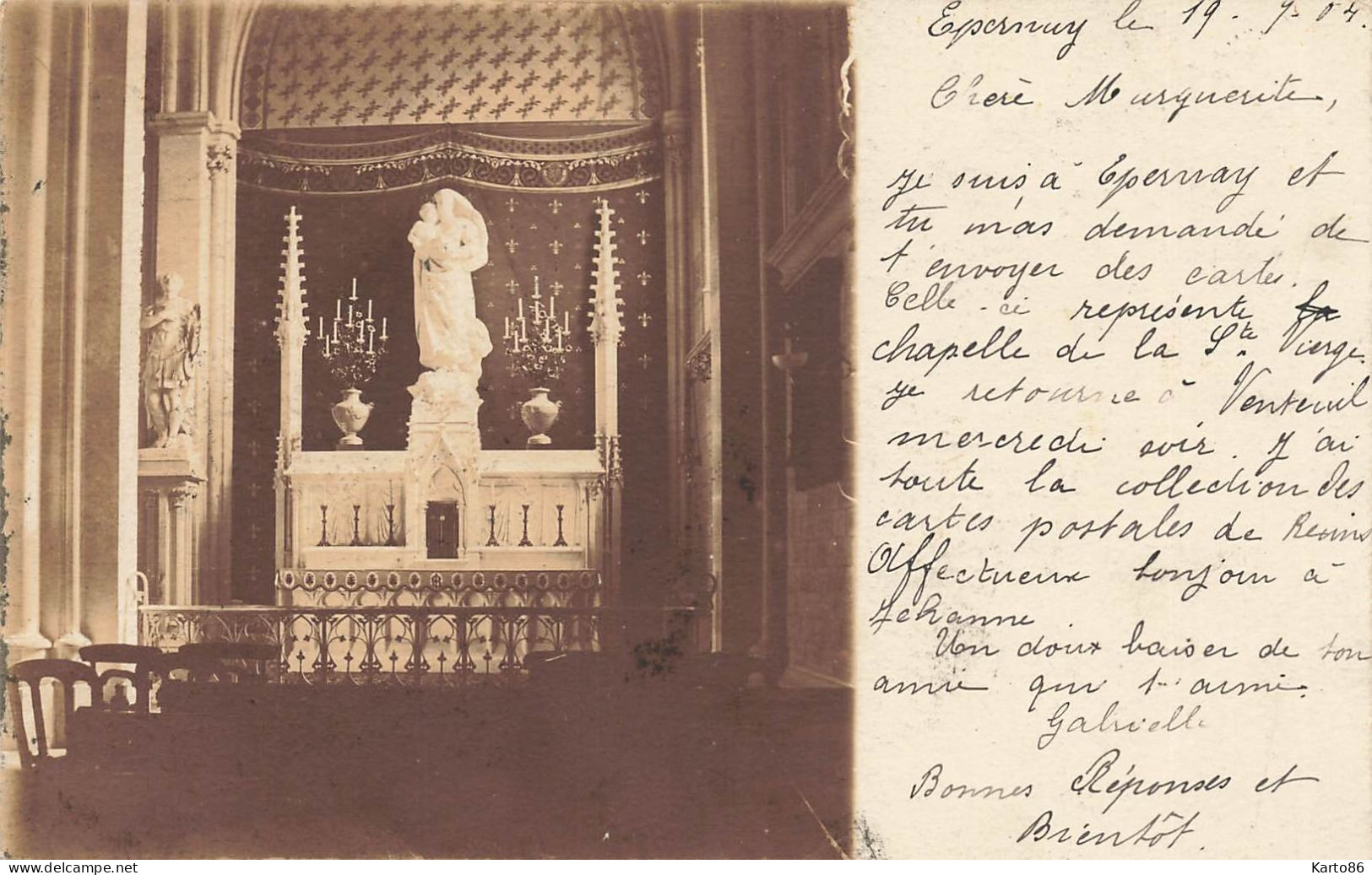 épernay * Carte Photo * La Chapelle De La Sainte Vierge * 1904 - Epernay