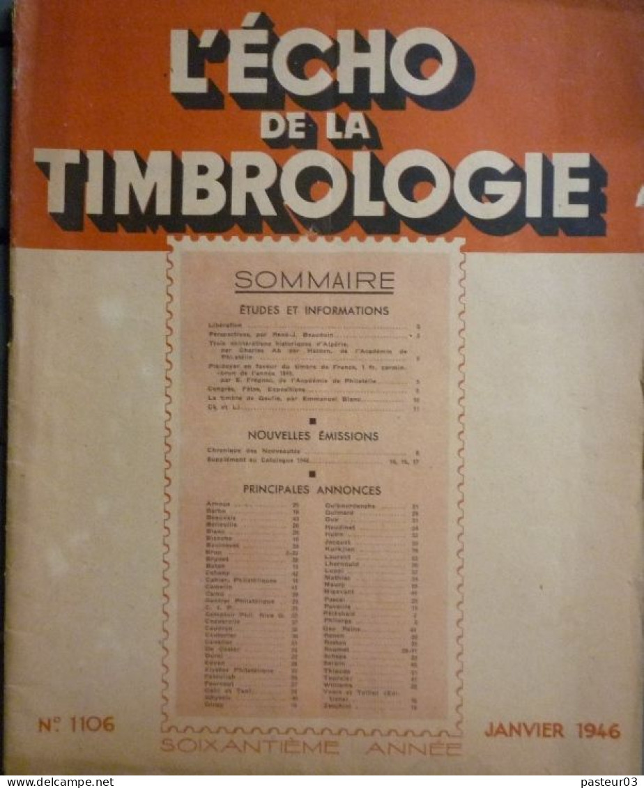 L'Echo De La Timbrologie Voir Liste - French (from 1941)