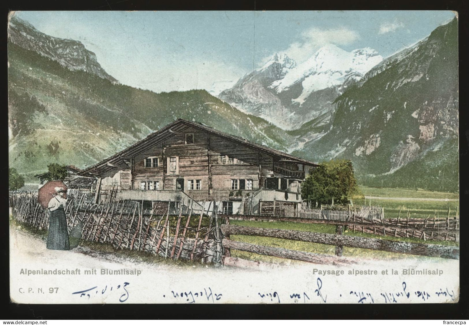 14955 - SUISSE -  Paysage Alpestre Et La BLÜMLISALP  -  Dos Non Divisé - Blumenstein