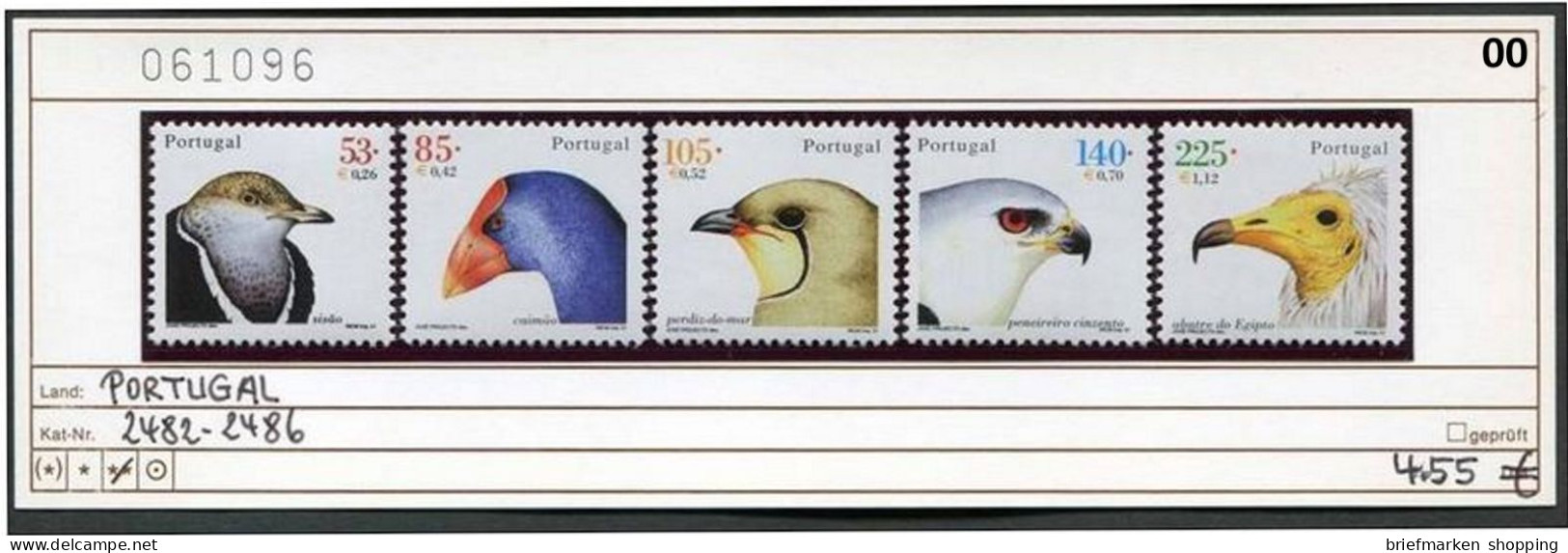 Portugal 2000 - Michel 2482-2486 - ** Mnh Neuf Postfris - Vögel Birds Vogels Oiseaux - Ungebraucht