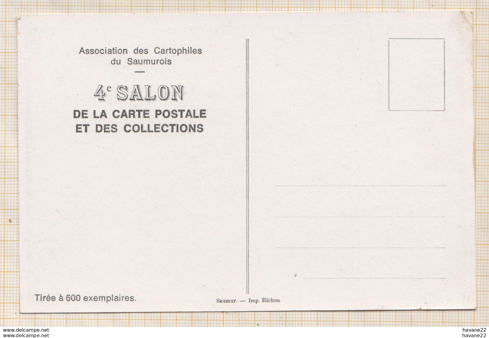 8AK3887 SAUMUR BLANCHISSERIE VILLA DES PORTES 4e SALON DE LA CARTE POSTALE   2  SCANS - Saumur