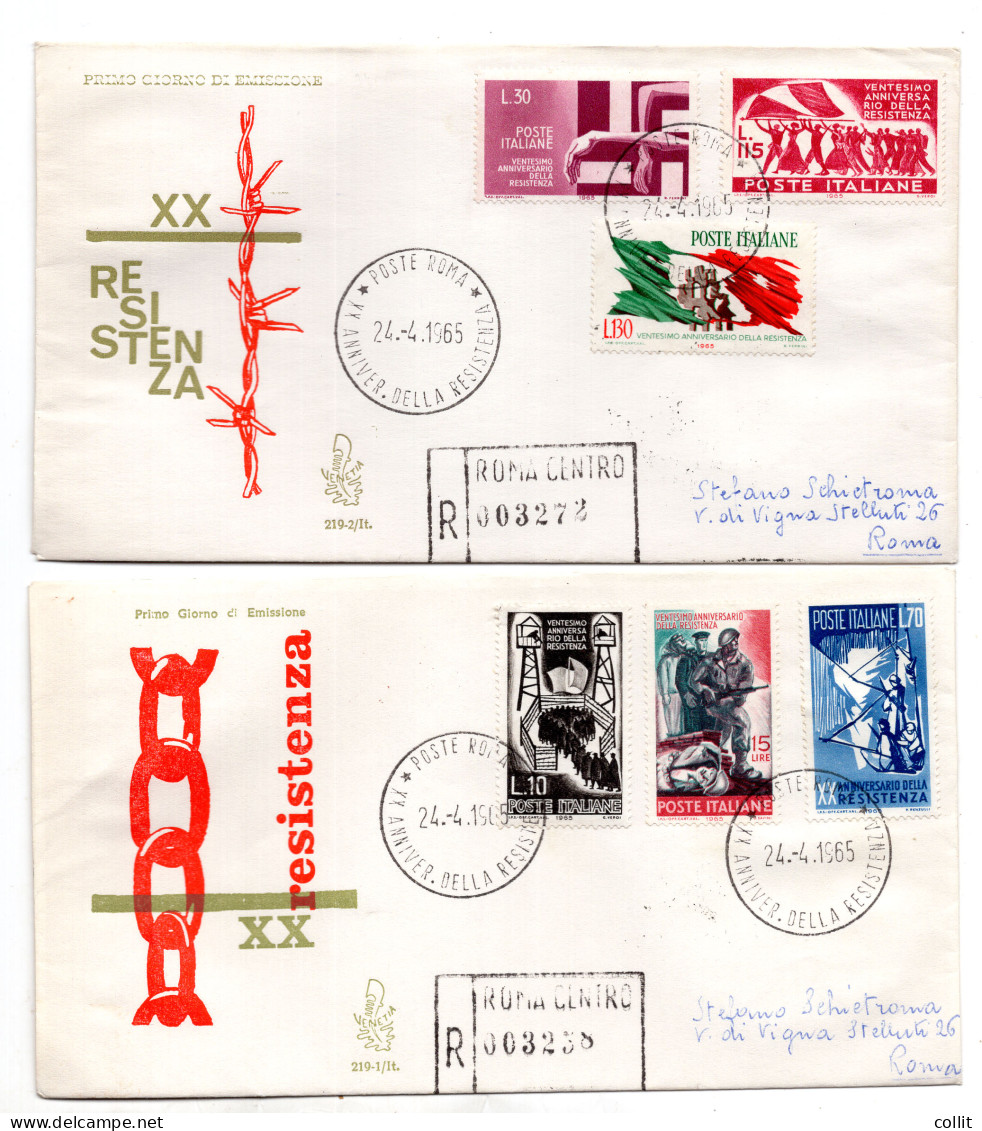 Italia FDC Venetia 1965 XX Ann. Resistenza Viag Racc. Per L'Italia - FDC