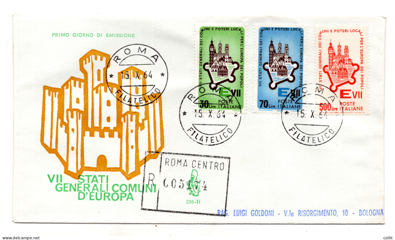 Italia FDC Venetia 1964 Stati Generali Viaggiata Racc. Per L'Italia - FDC