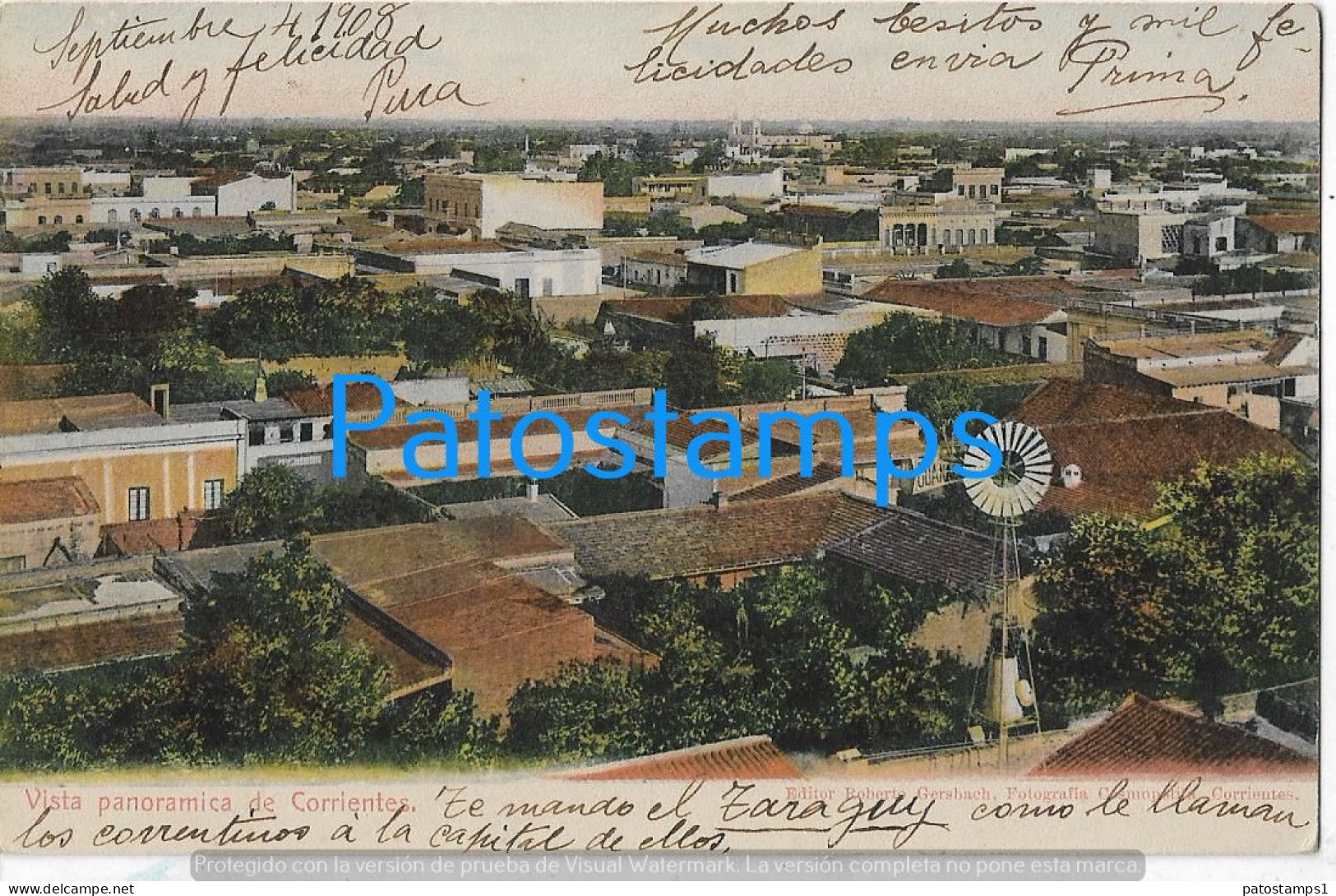 228362 ARGENTINA CORRIENTES VISTA PANORAMICA MILL MOLINO POSTAL POSTCARD - Argentine