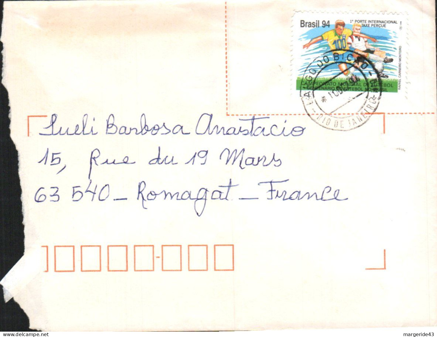 BRESIL  SEUL SUR LETTRE POUR LA FRANCE 1994 - Lettres & Documents