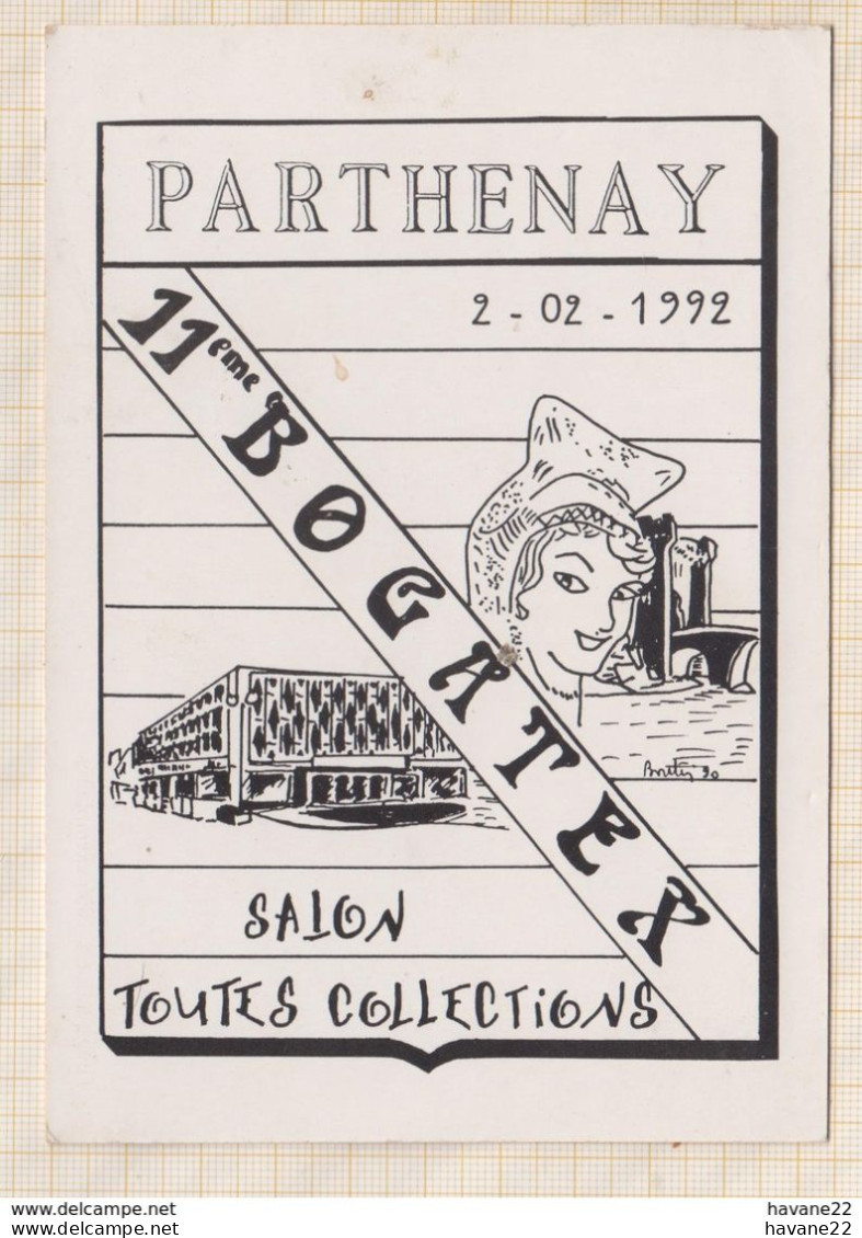 8AK3891 Parthenay - 11ème Salon Des Collectionneurs - Bogatex 1992 Illustrateur BOUTIN  2  SCANS - Parthenay