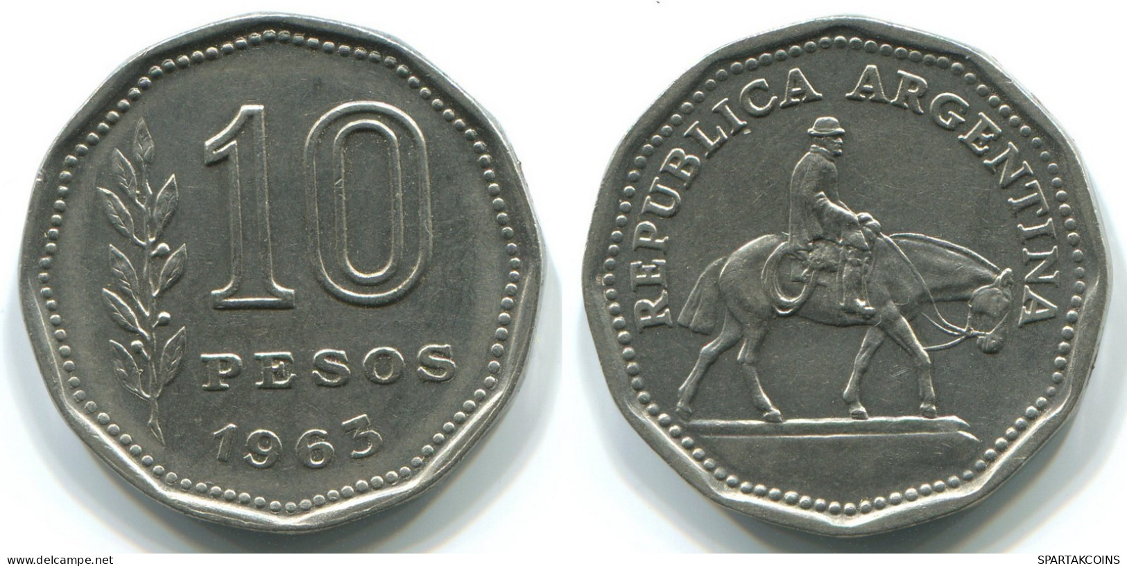 10 PESOS 1963 ARGENTINIEN ARGENTINA Münze #WW1141.D.A - Argentina