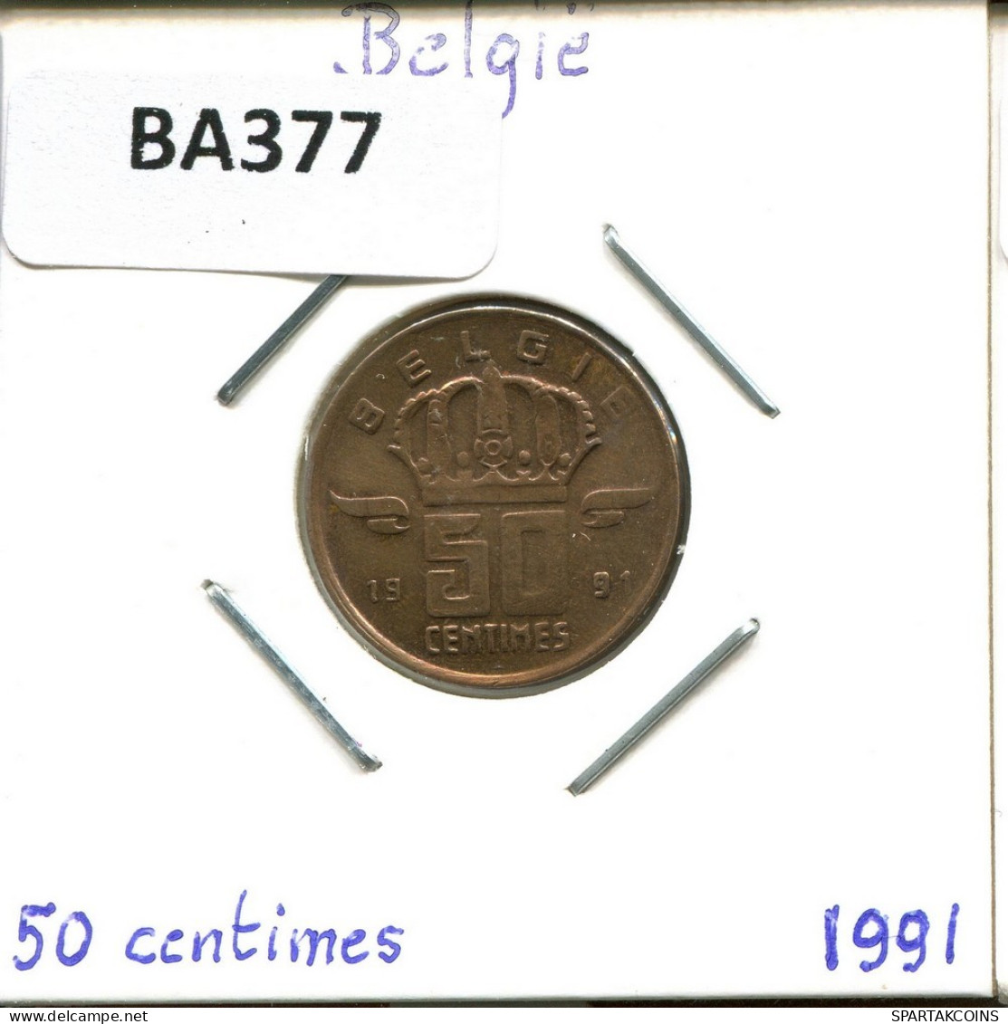 50 CENTIMES 1991 DUTCH Text BELGIEN BELGIUM Münze #BA377.D.A - 50 Centimes