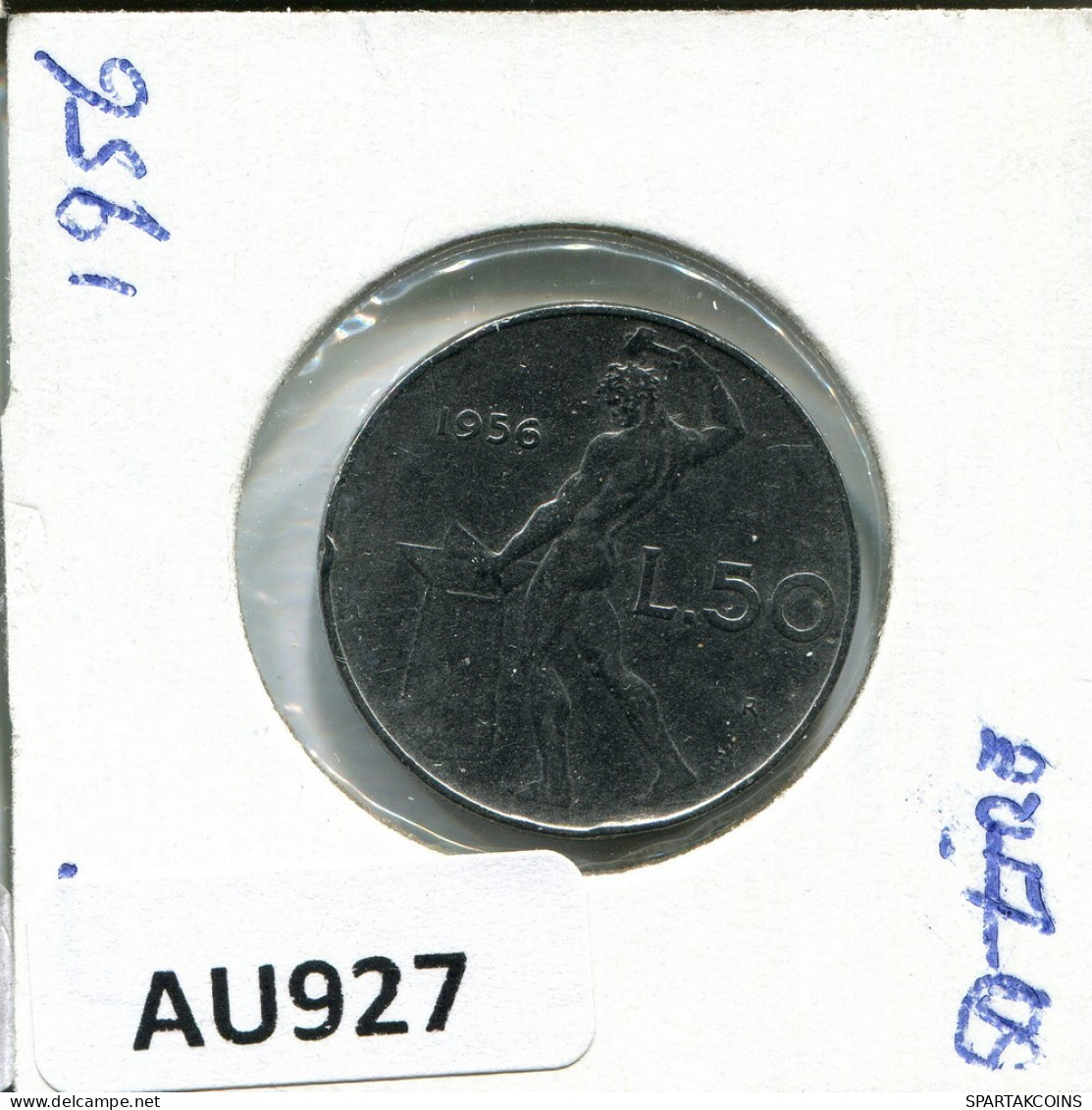 50 LIRE 1956 ITALY Coin #AU927.U.A - 50 Lire