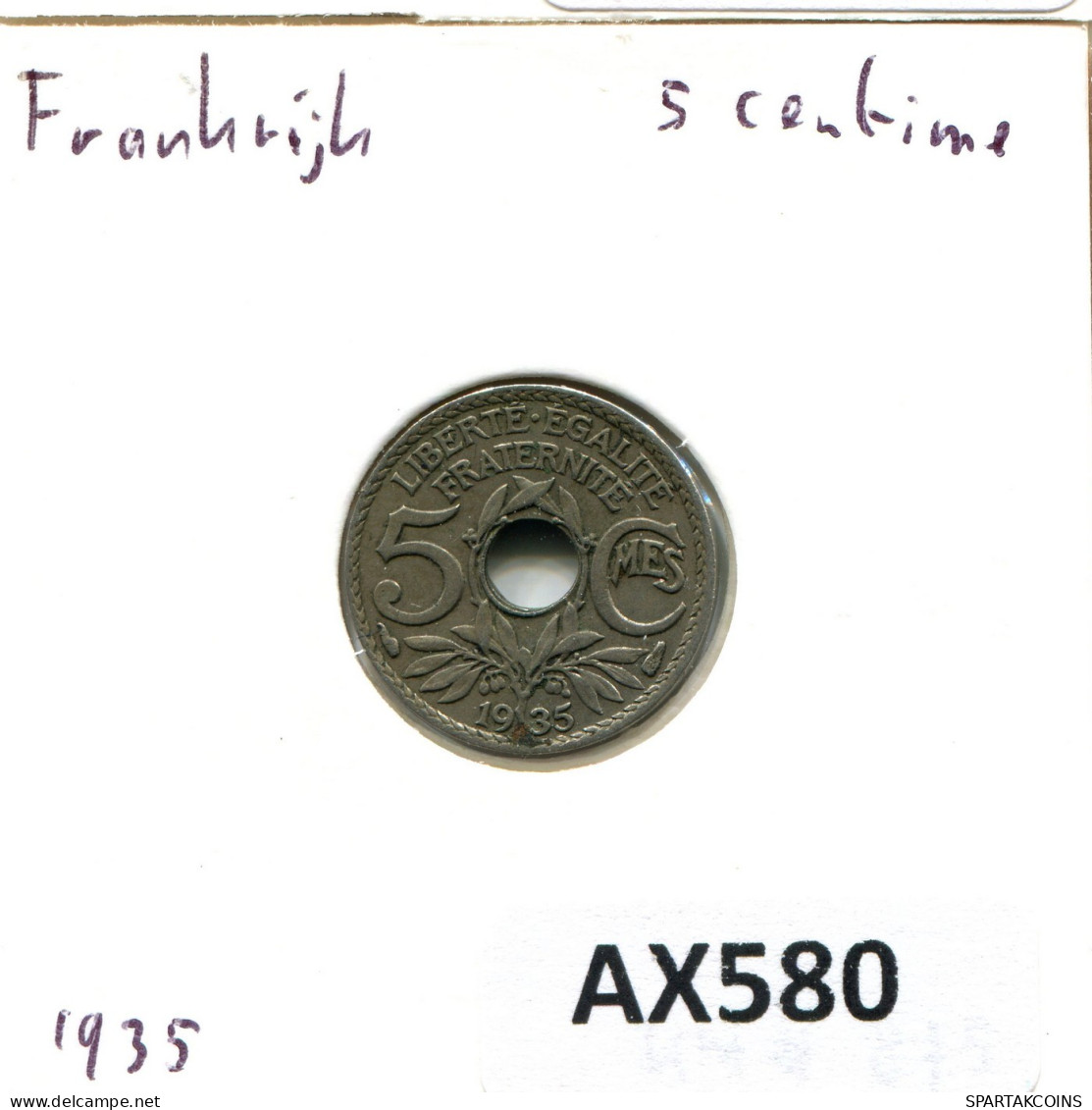 5 CENTIMES 1935 FRANCE Pièce #AX580.F.A - 5 Centimes