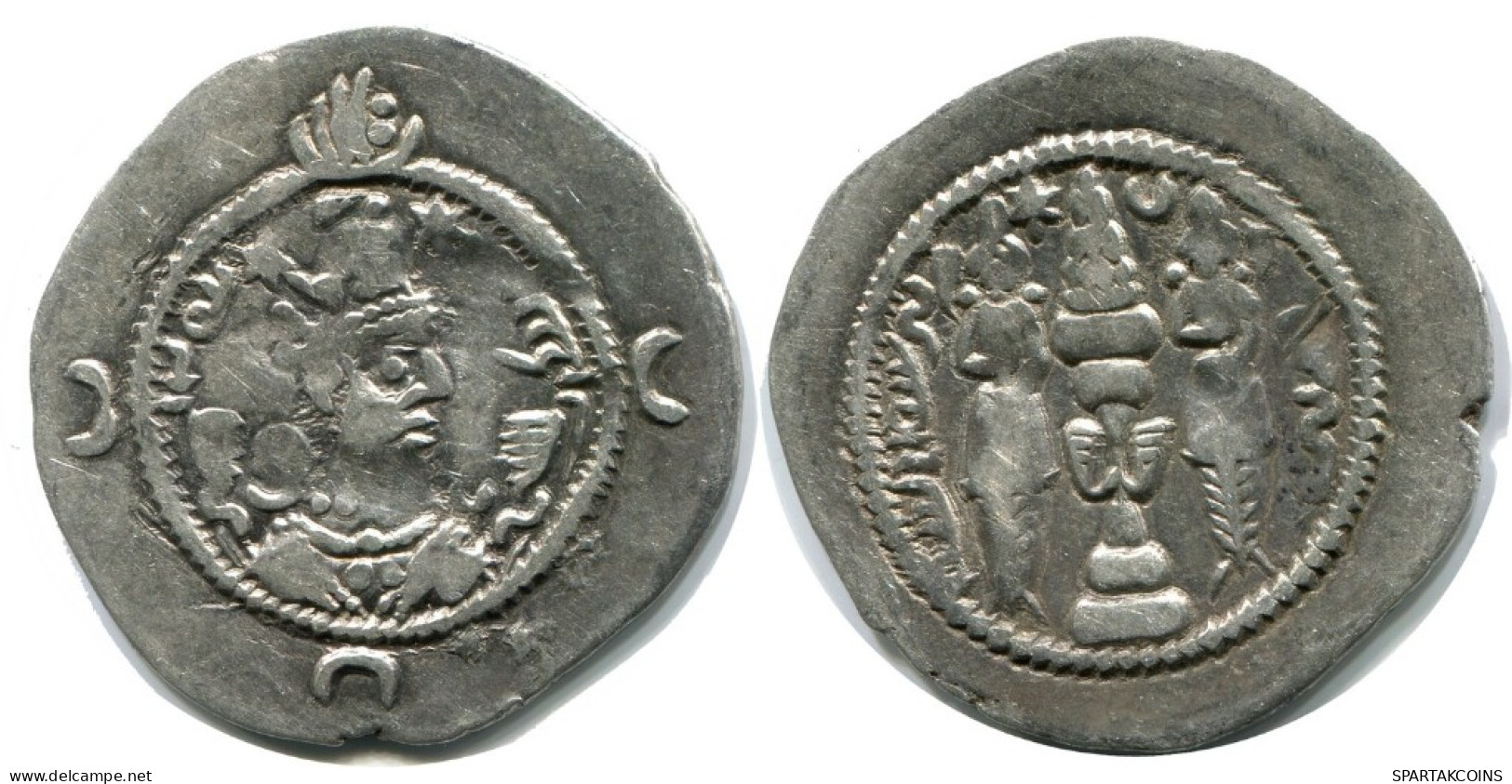 SASSANIAN KHUSRU I AD 531-579 AR Drachm Mitch-ACW.1028--1072 #AH225.45.U.A - Orientalische Münzen