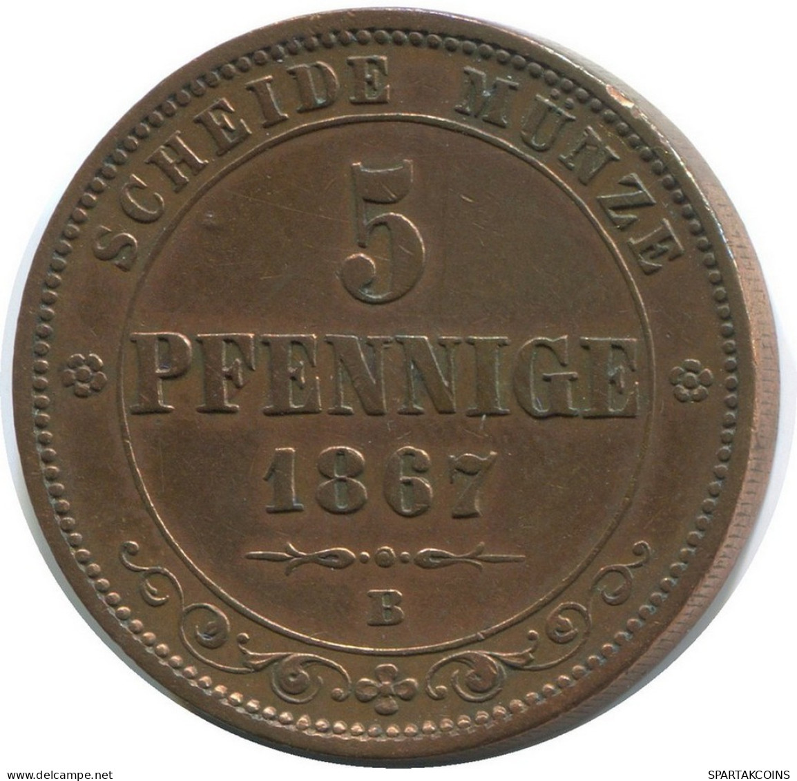 SAXONY 5 PFENNIG 1867 B Hannover German States #DE10562.13.D.A - Other & Unclassified
