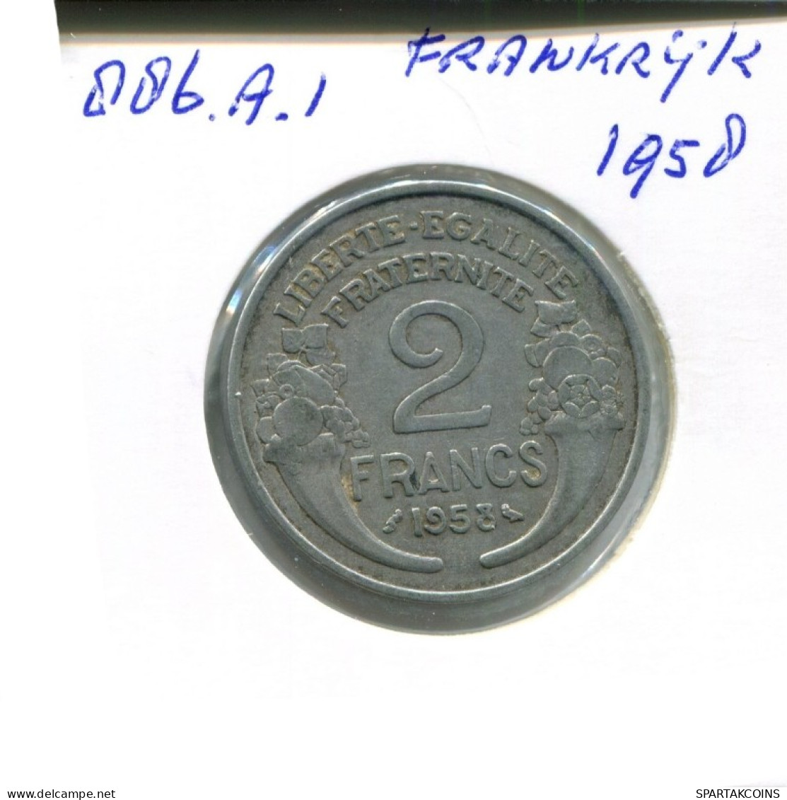 2 FRANCS 1958 FRANCIA FRANCE Moneda #AN362.E.A - 2 Francs
