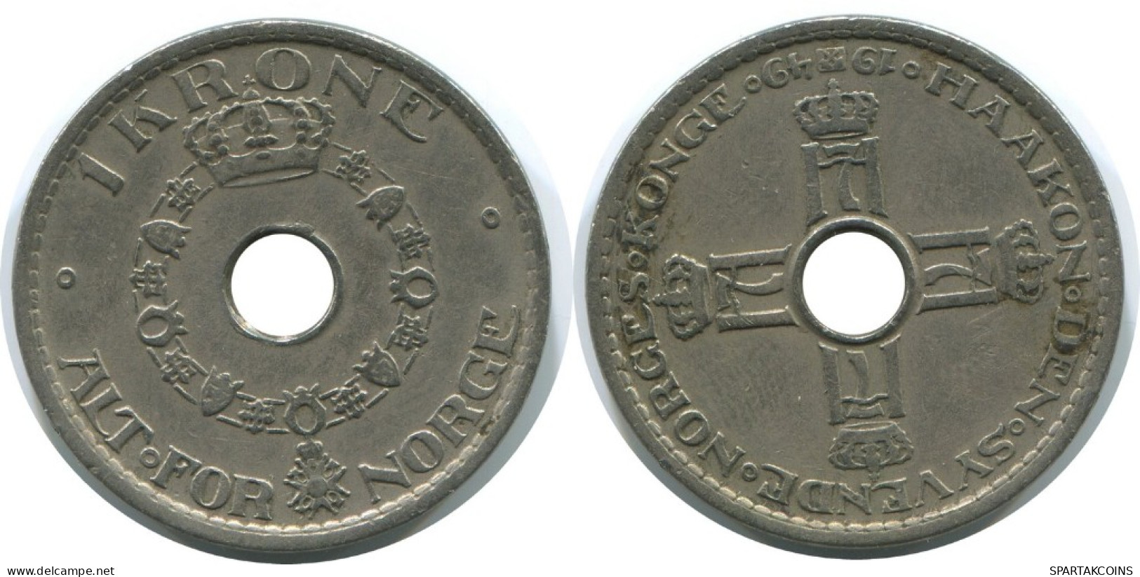 1 KRONE 1949 NORWEGEN NORWAY Münze #AE751.16.D.A - Norvegia