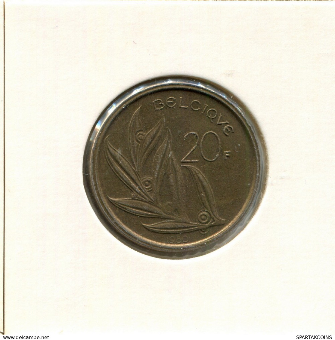 20 FRANCS 1980 FRENCH Text BÉLGICA BELGIUM Moneda #BB360.E.A - 20 Frank