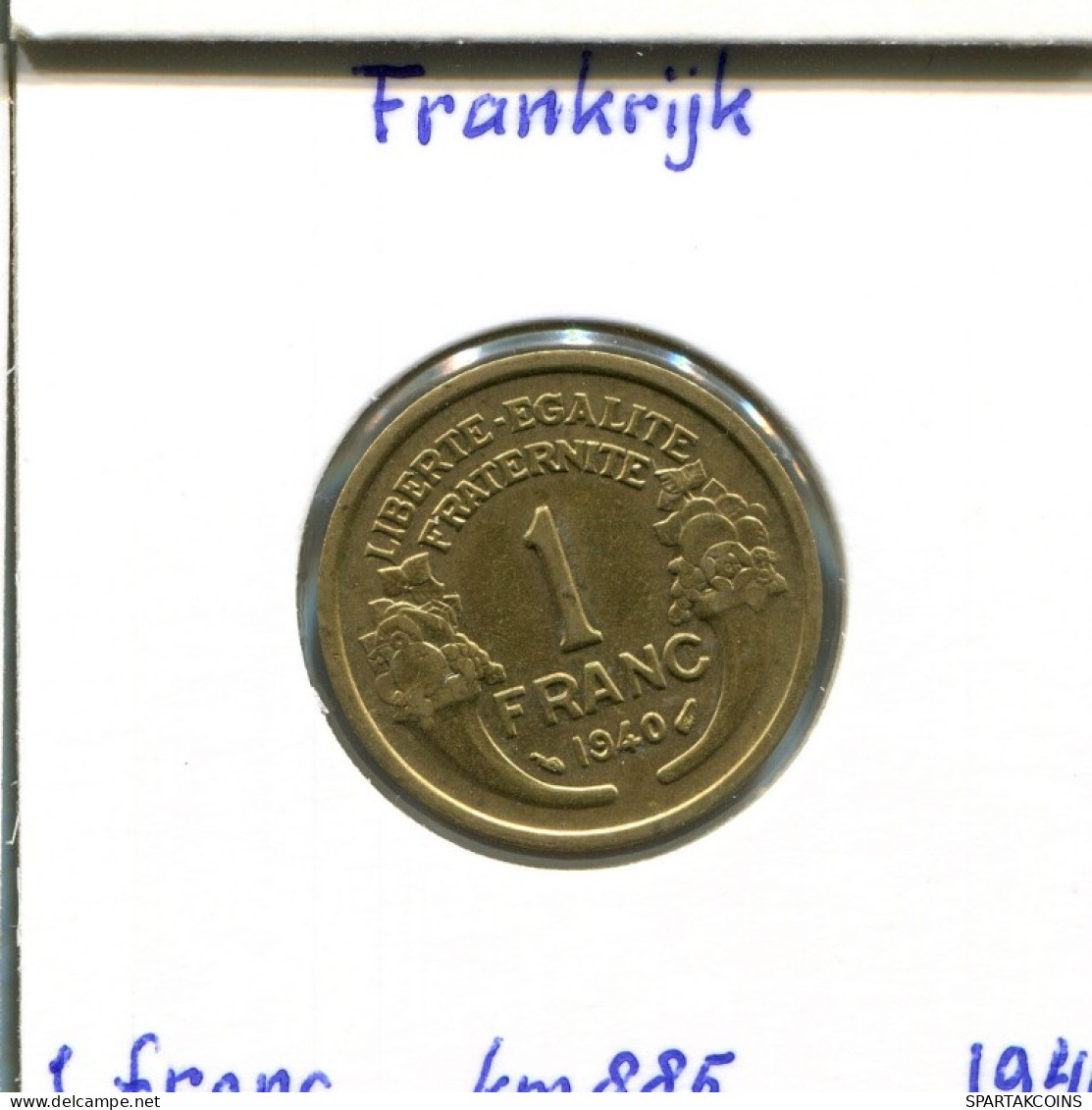 1 FRANC 1940 FRANKREICH FRANCE Französisch Münze #AM279.D.A - 1 Franc