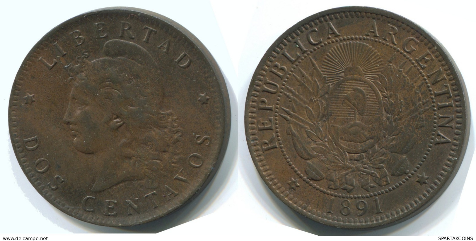 2 CENTAVOS 1891 ARGENTINA Moneda #WW1138.E.A - Argentine