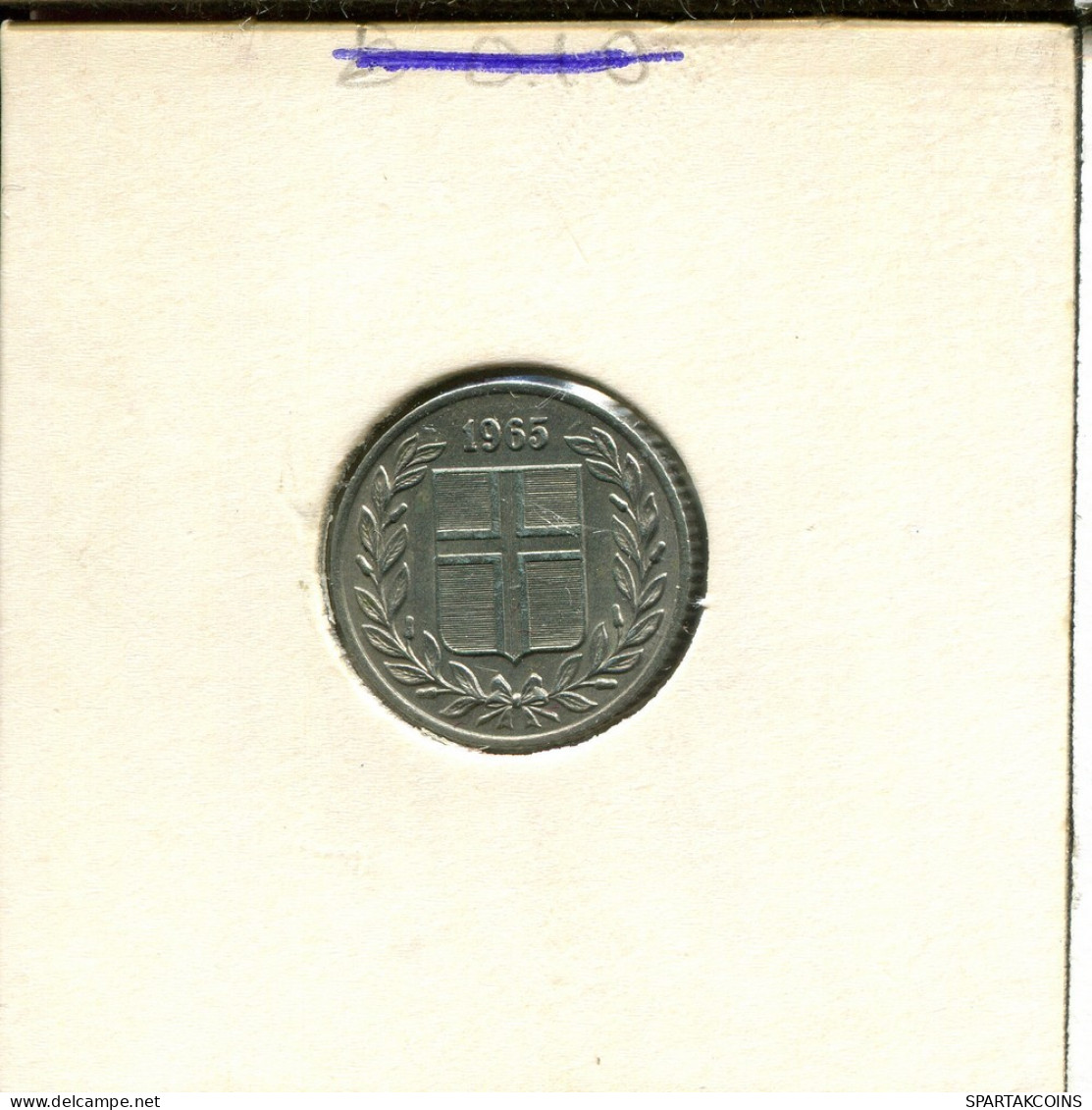 25 AURAR 1965 ISLANDIA ICELAND Moneda #AT067.E.A - Islande
