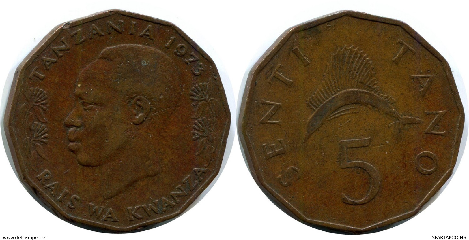 5 SENTI 1973 TANZANIA Coin #AP944.U.A - Tanzanie