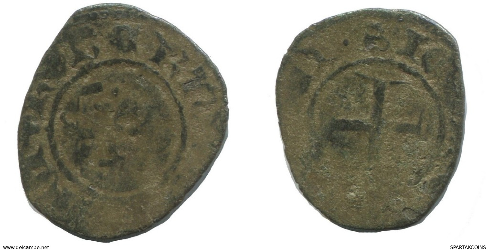 CRUSADER CROSS Authentic Original MEDIEVAL EUROPEAN Coin 2.1g/18mm #AC181.8.E.A - Sonstige – Europa
