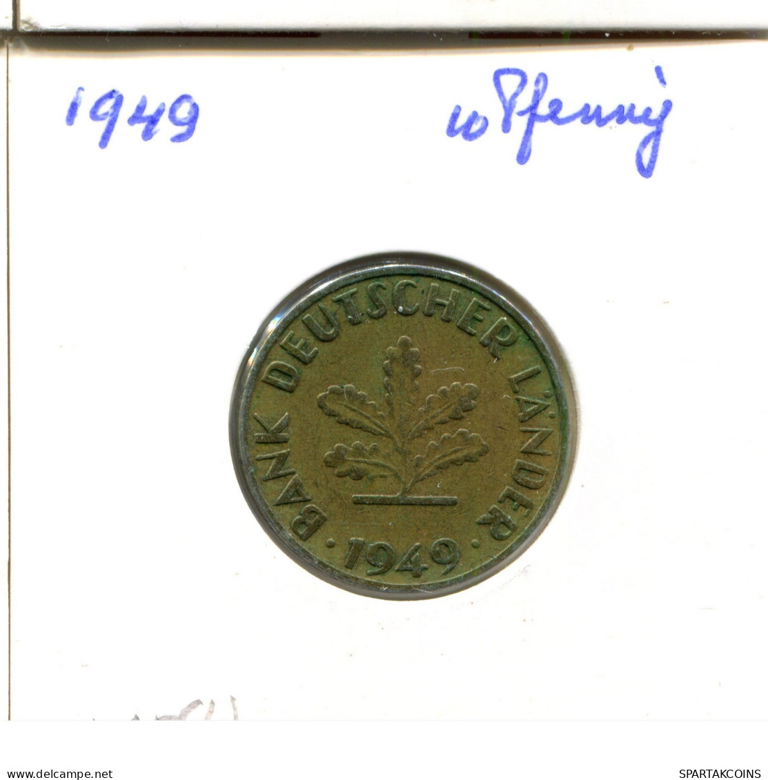 10 PFENNIG 1949 F WEST & UNIFIED GERMANY Coin #DA889.U.A - 10 Pfennig