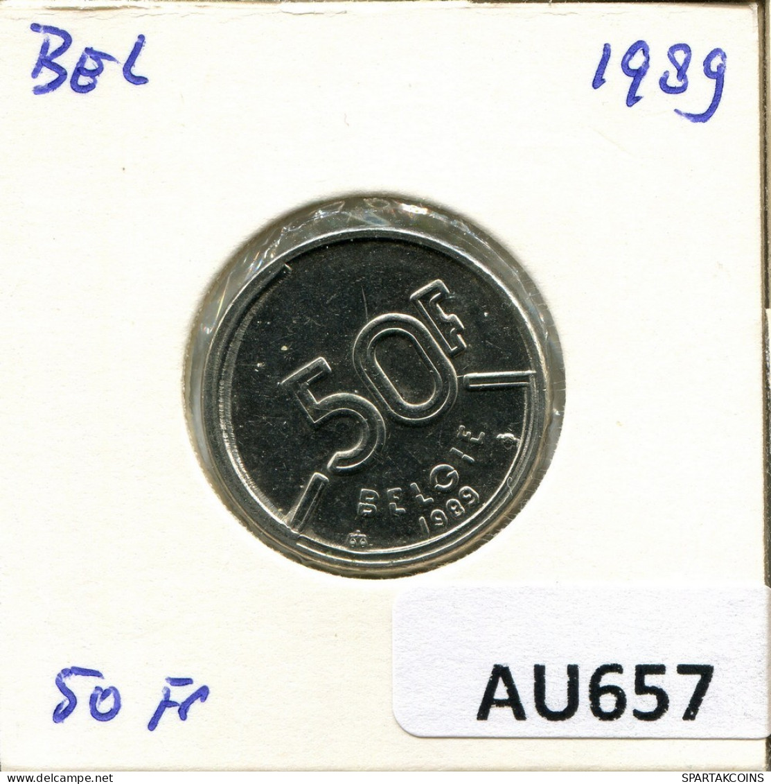 50 FRANCS 1989 DUTCH Text BELGIUM Coin #AU657.U.A - 50 Francs