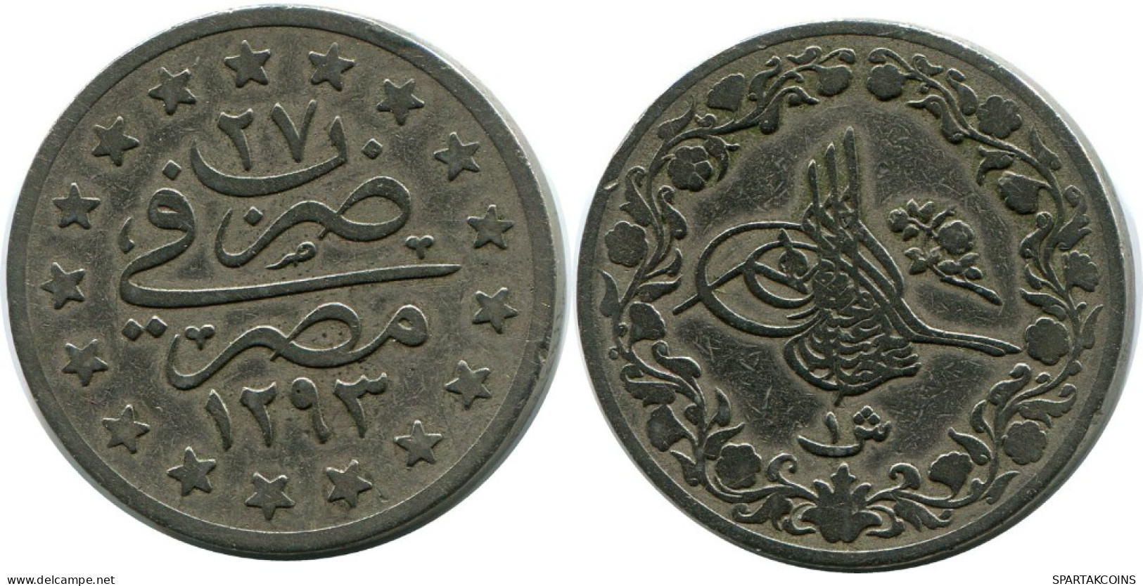 1 QIRSH 1901 ÄGYPTEN EGYPT Islamisch Münze #AH255.10.D.A - Egypte