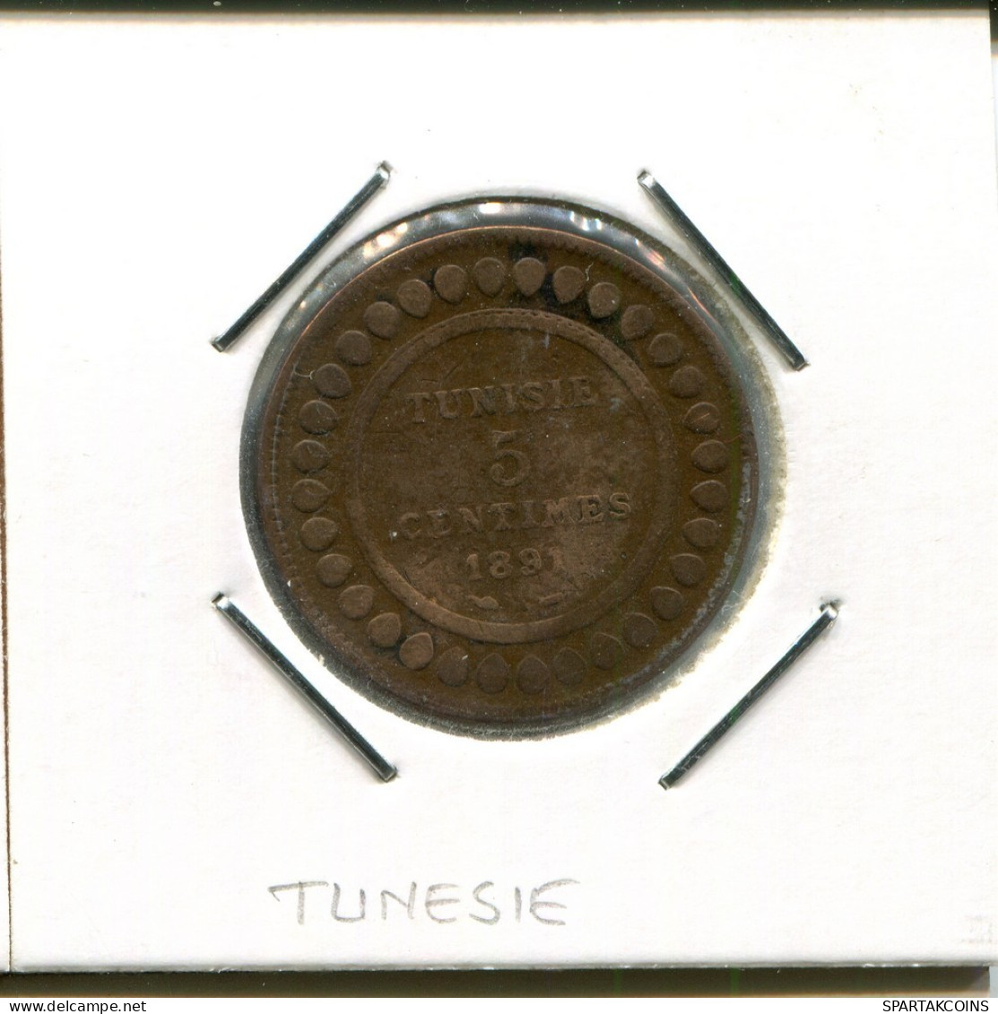 5 CENTIMES 1891 TÚNEZ TUNISIA Moneda #AS121.E.A - Tunesië