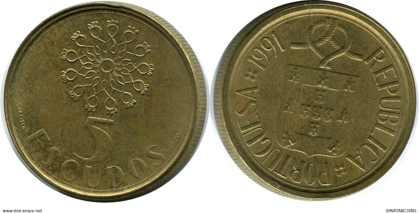 5 ESCUDOS 1991 PORTUGAL Moneda #AR112.E.A - Portugal