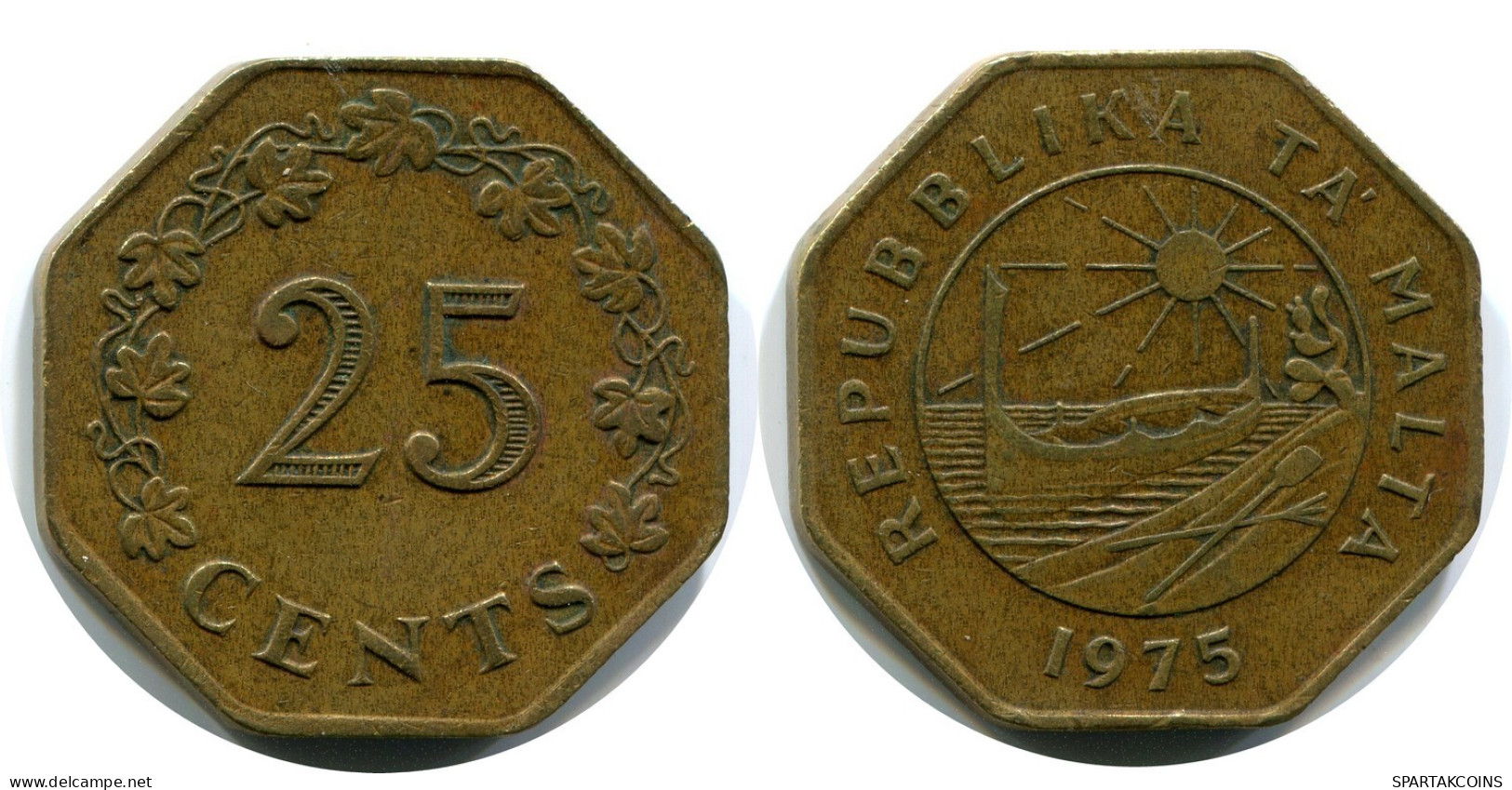 25 CENTS 1975 MALTA Coin #AZ311.U.A - Malta