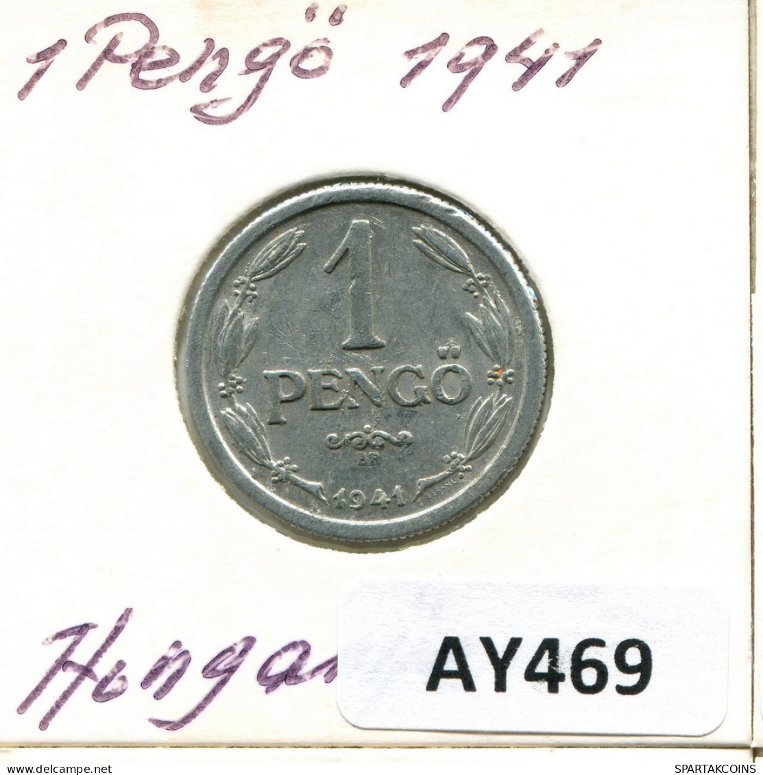 1 PENGO 1941 HUNGARY Coin #AY469.U.A - Ungarn