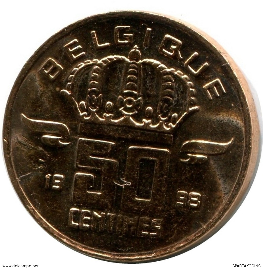 50 CENTIMES 1998 FRENCH Text BELGIUM Coin UNC #M10014.U.A - 50 Cent